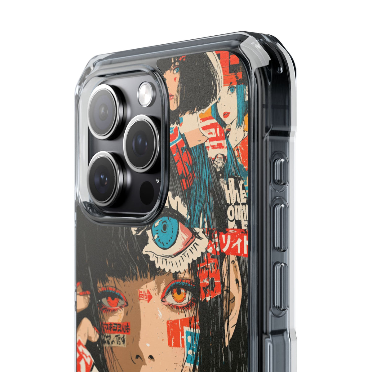 Shibuya Street Collage · Clear Impact Magnetic Phone Case for iPhone · Red