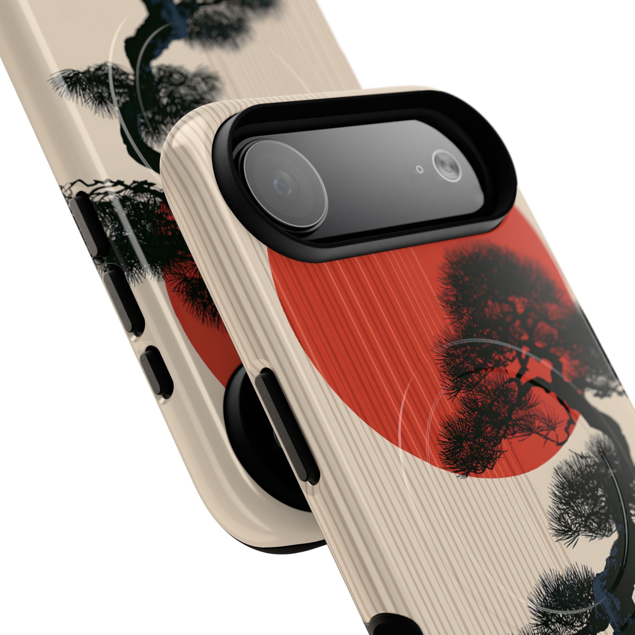 Beige Tough 2.0 Magsafe Phone Case for iPhone - Kyoto Crimson Pine