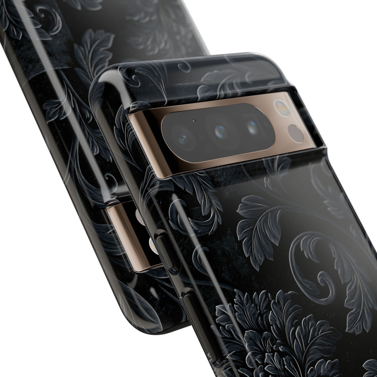 Obsidian Damask · Tough Phone Case for Pixel · Black
