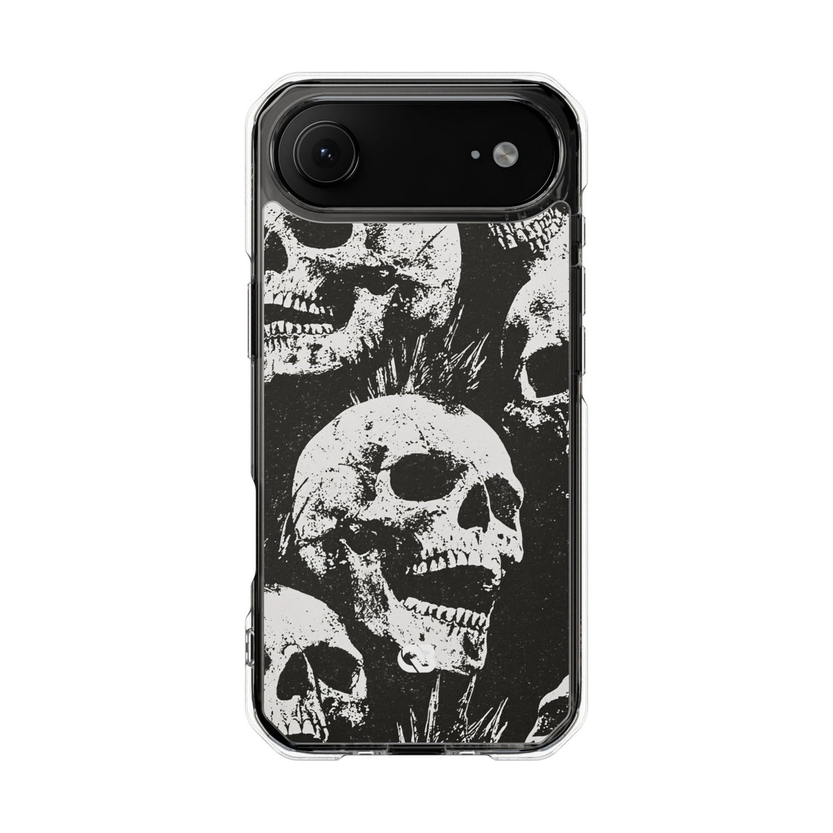 Punk Skull Riot · Clear Impact Magnetic Phone Case for iPhone · Black