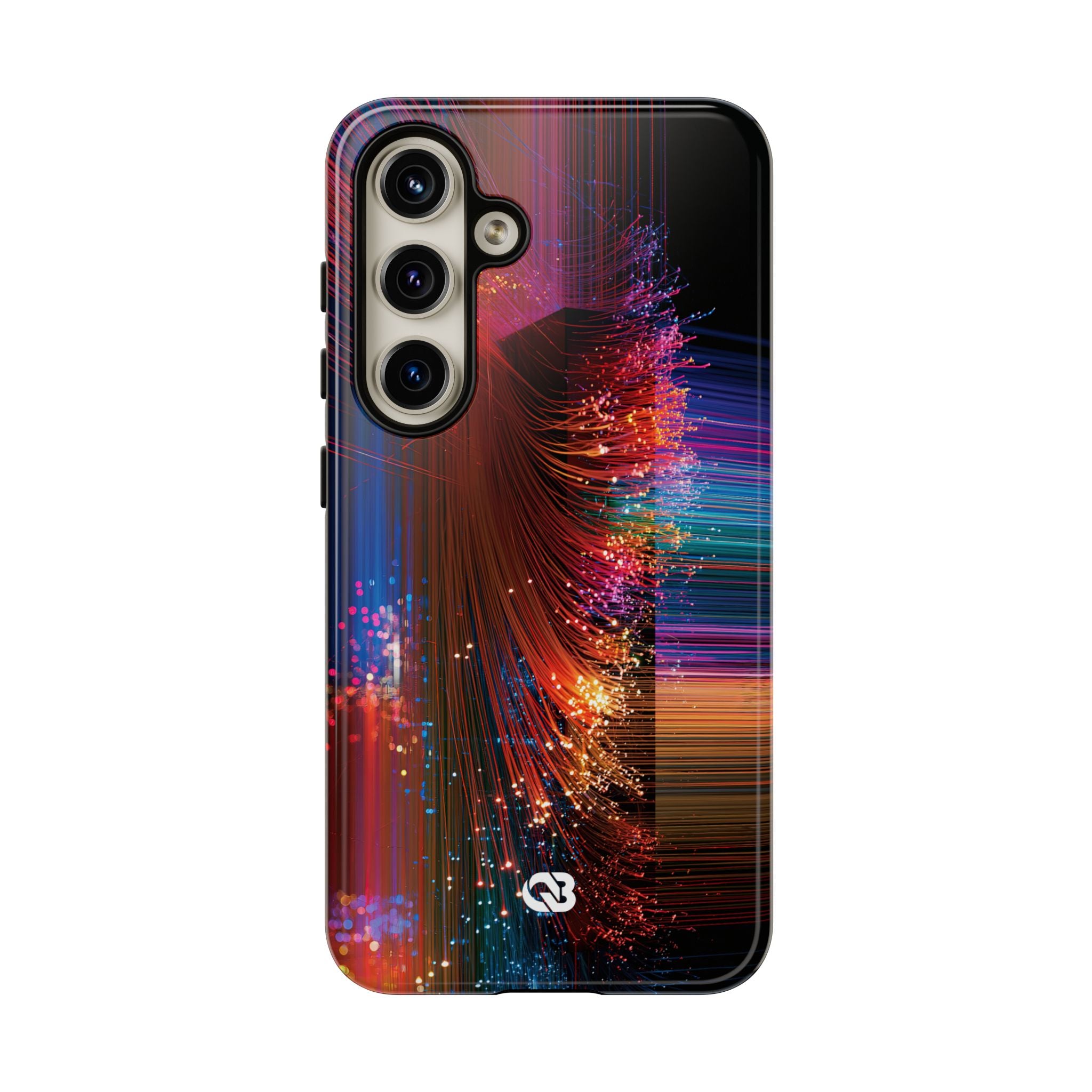 Black Tough Phone Case for Samsung - Cyber Optic Streak