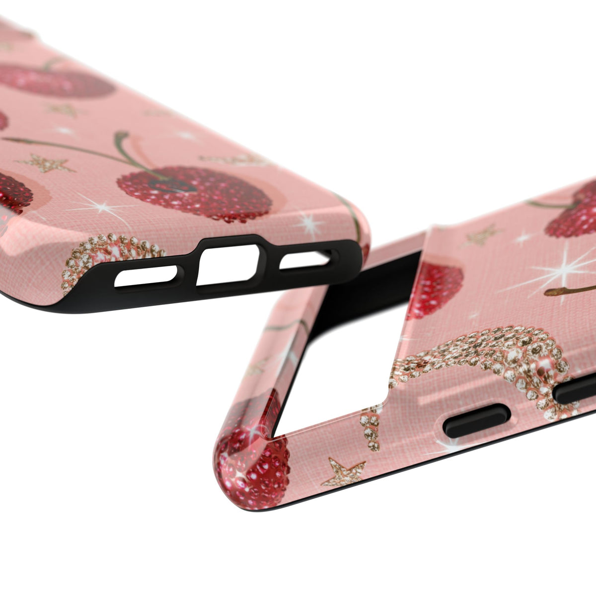 Bedazzled Ruby Cherries · Tough Phone Case for Pixel · Pink