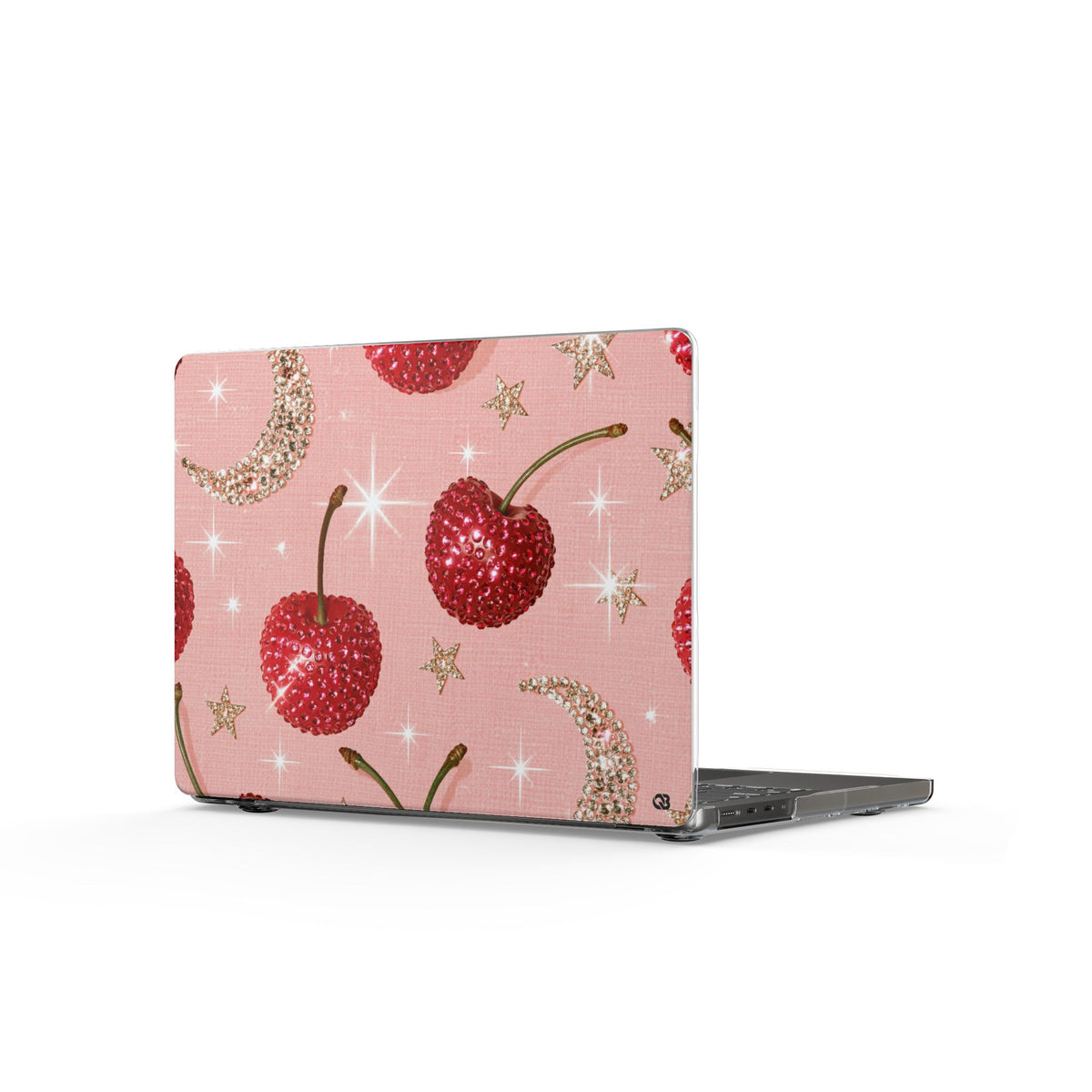 Bedazzled Ruby Cherries · Clear Hard Case for MacBook · Pink