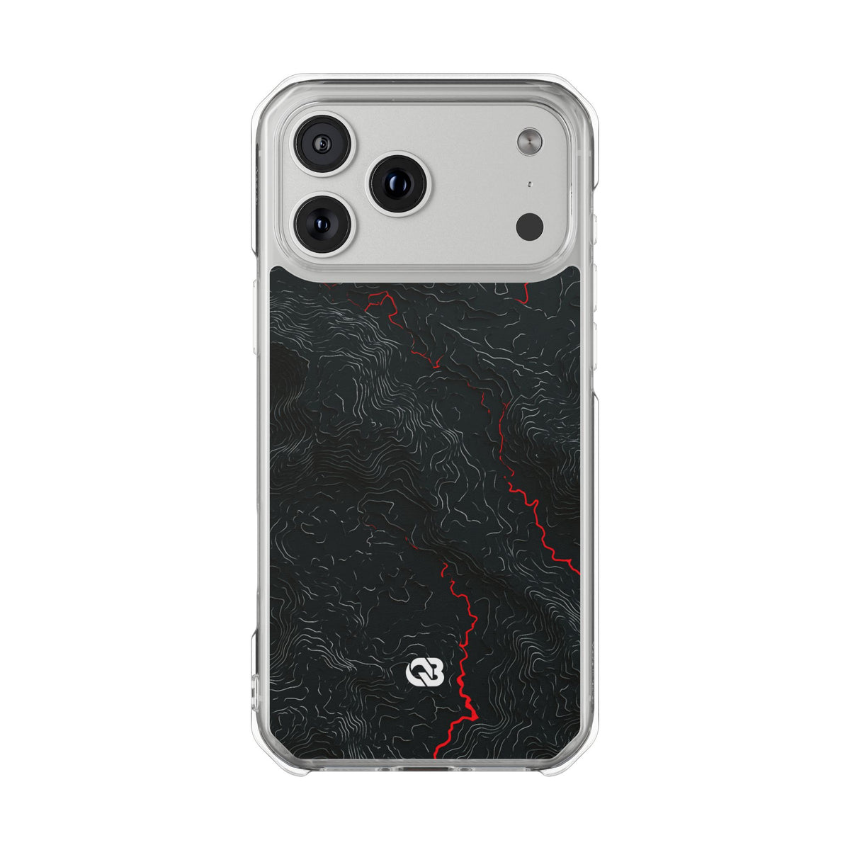 Crimson Rift · Clear Impact Magnetic Phone Case for iPhone · Black