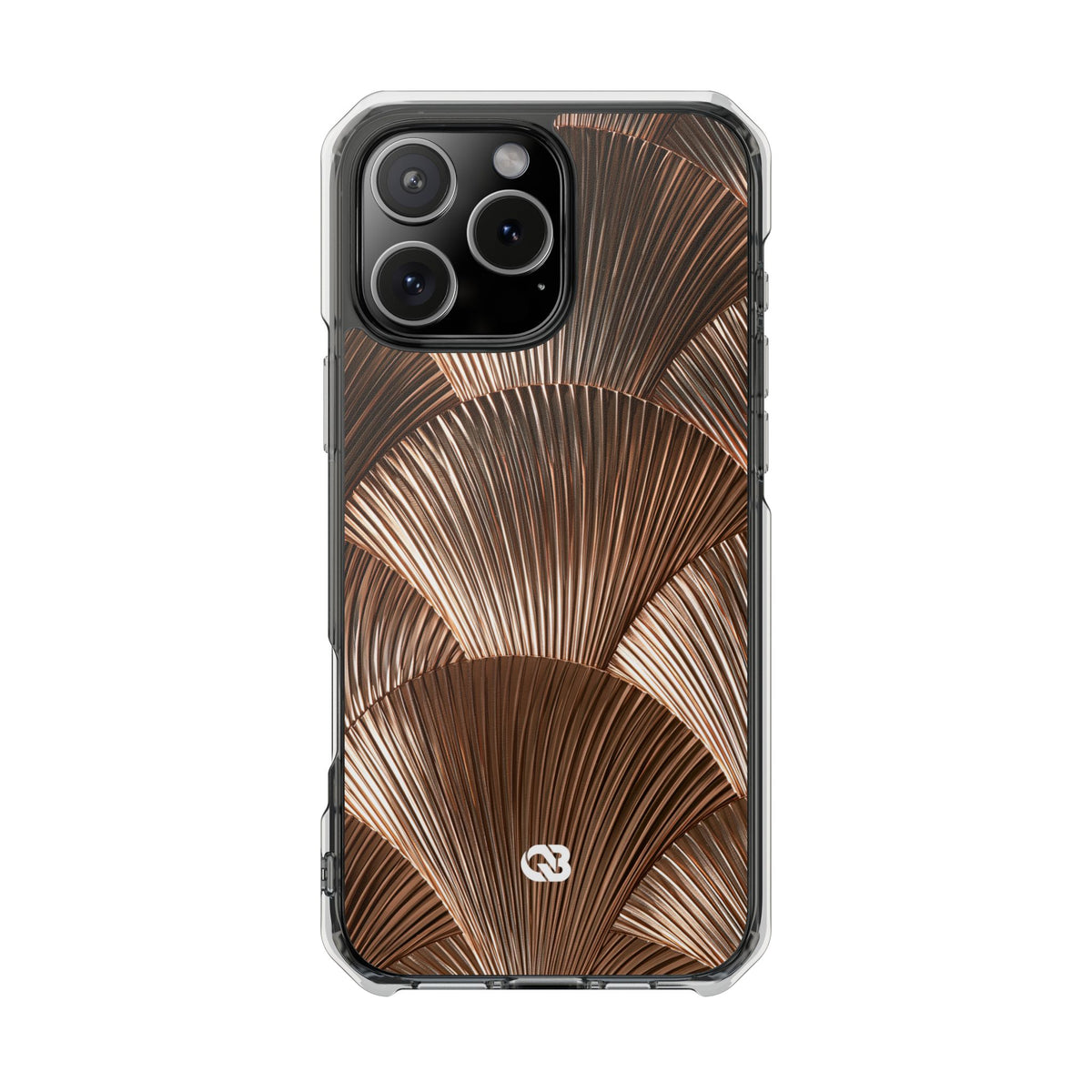 Rose Gilded Fan · Clear Impact Magnetic Phone Case for iPhone · Gold