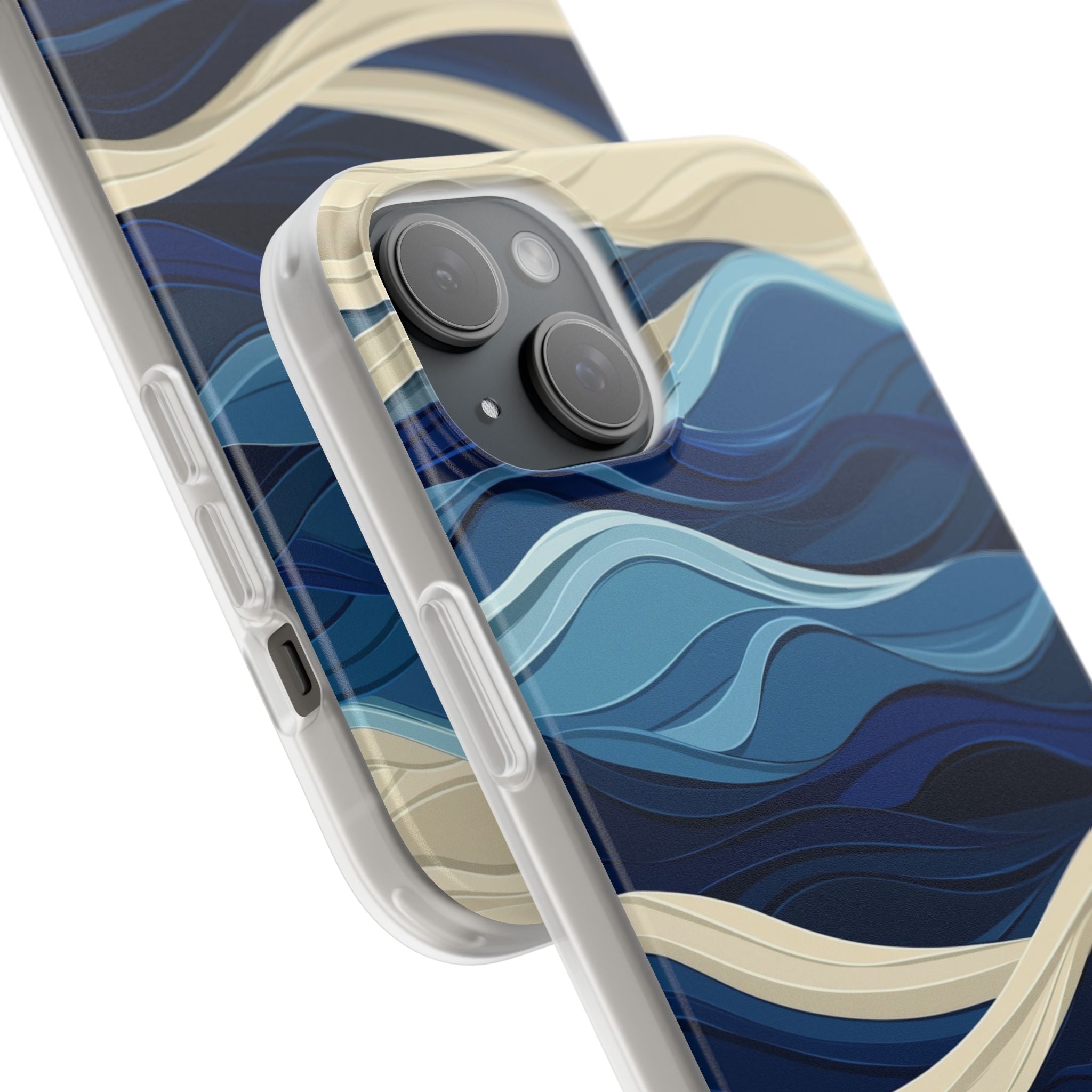 Cobalt Coast Layers · Soft Phone Case for iPhone