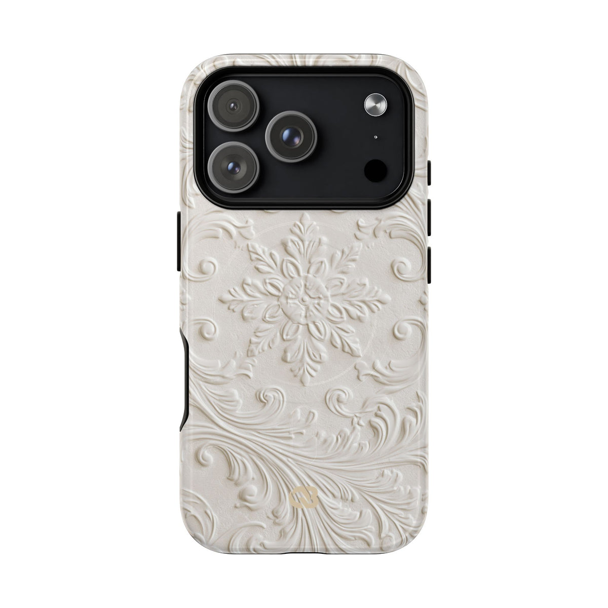 White Tough 2.0 Magsafe Phone Case for iPhone - Alabaster Floral Relief