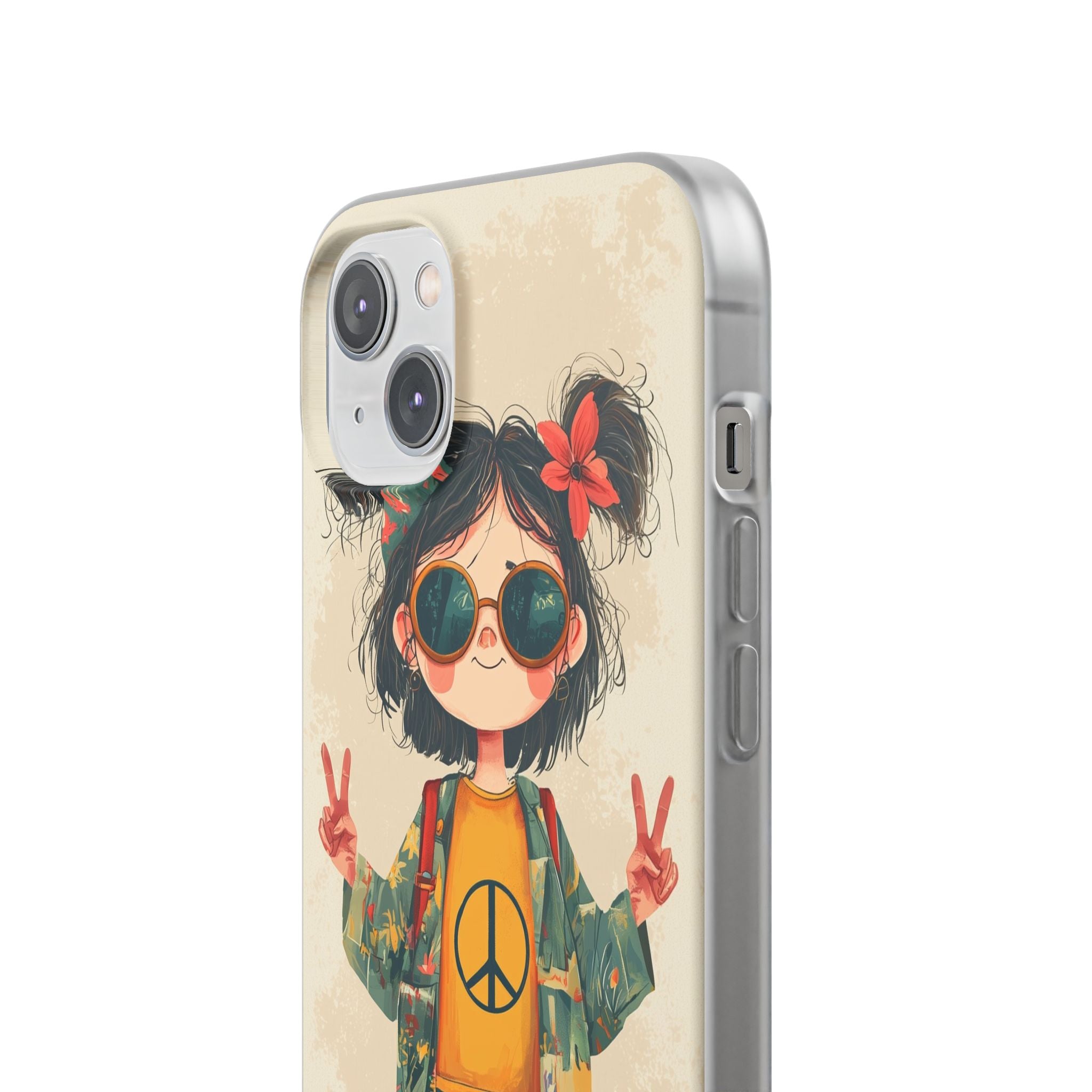 Retro Peace Girl · Soft Phone Case for iPhone
