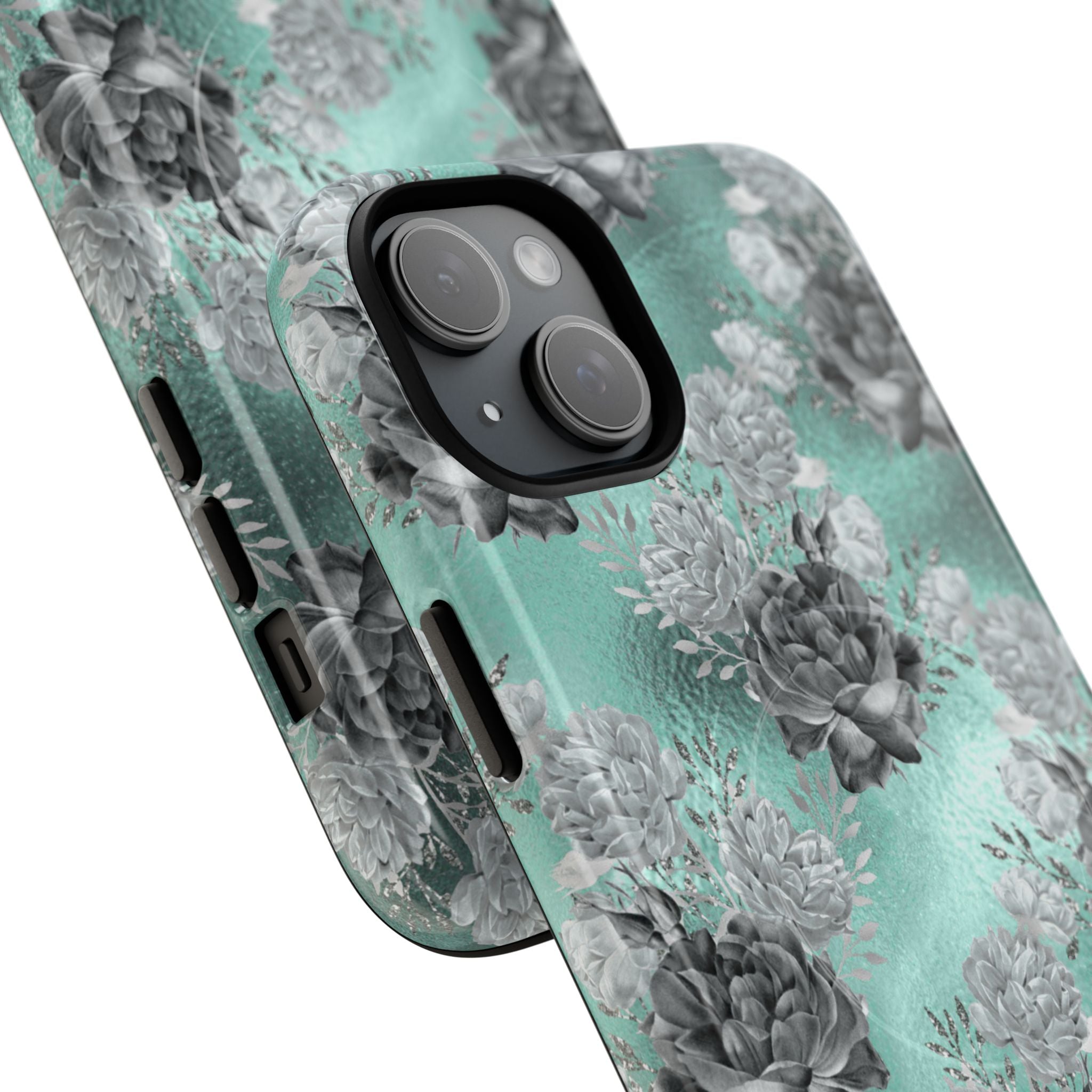 Frost Mint Floral · Tough+ Magsafe