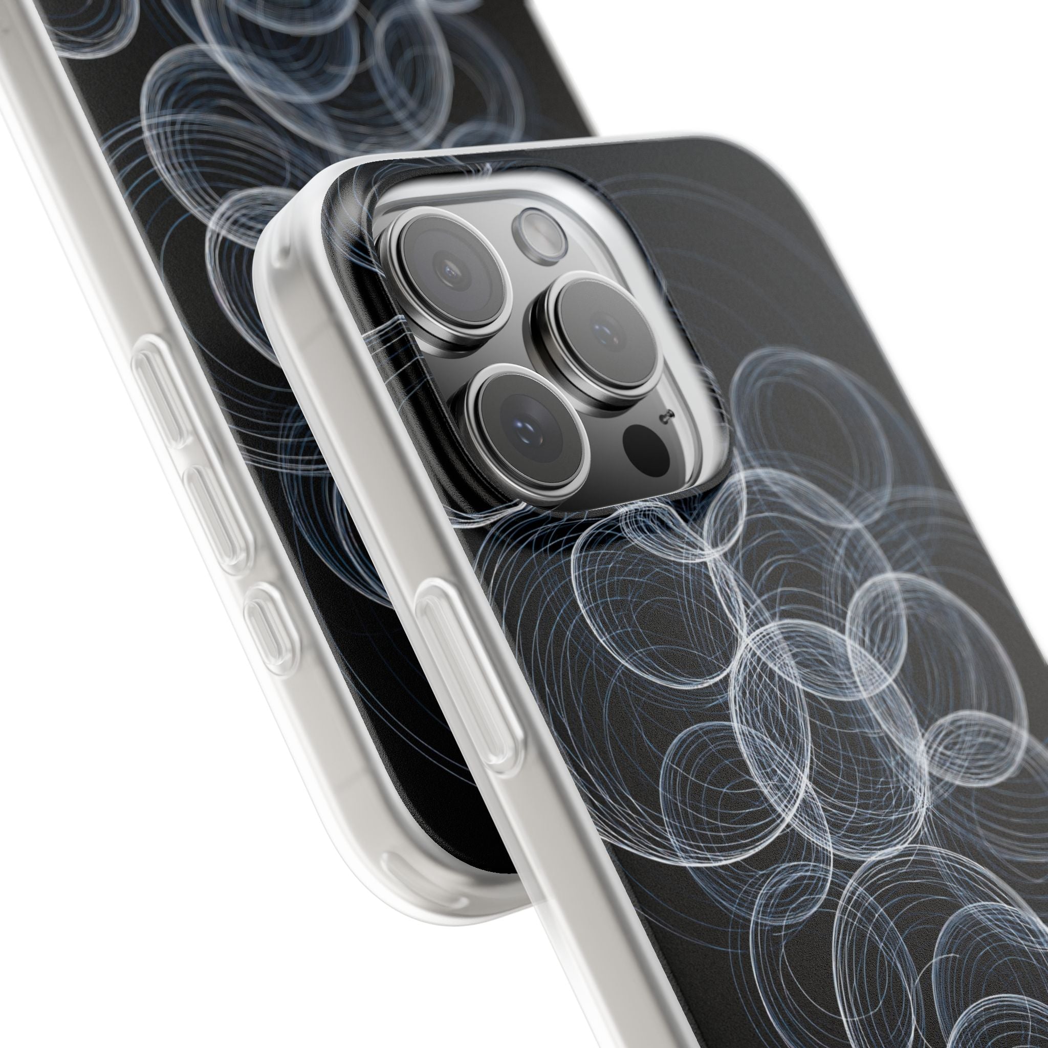 Black Lite Phone Case for iPhone - Frosted Ring Matrix
