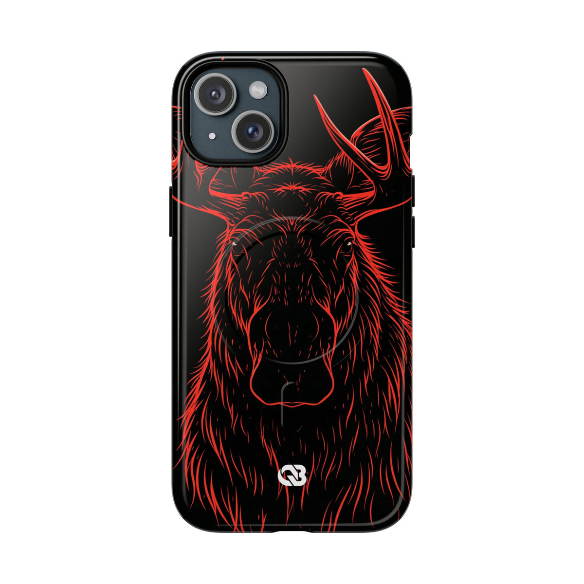 Crimson Horizon Moose · Tough 2.0 Magnetic Phone Case for iPhone · Black