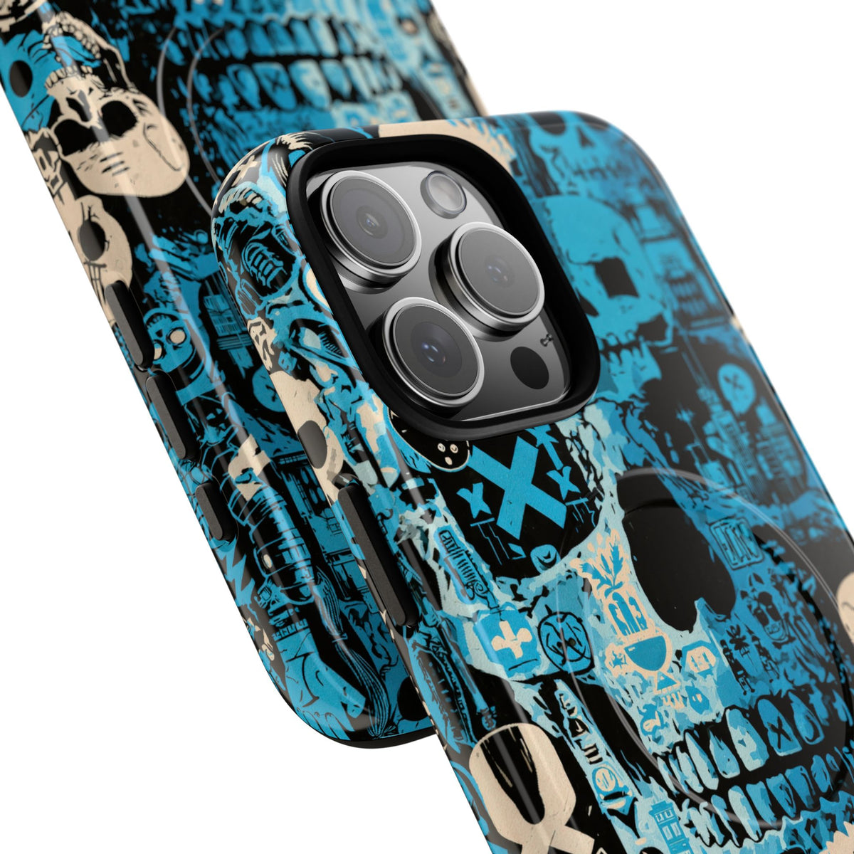Electric Skull Graffiti · Tough 2.0 Magnetic Phone Case for iPhone · Blue