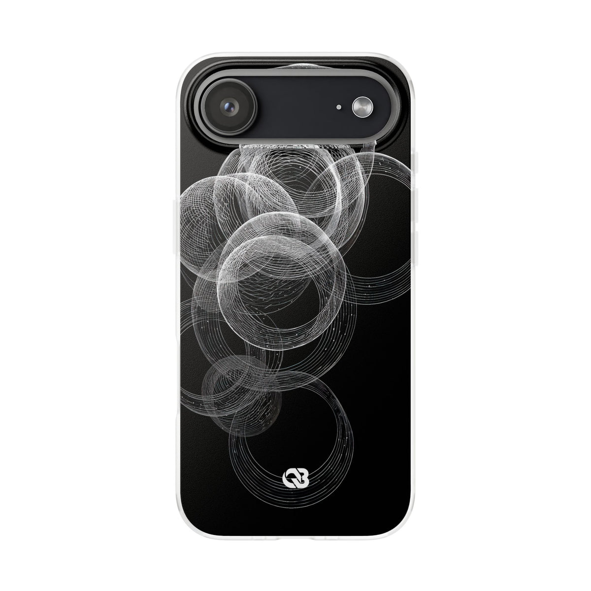 Black Lite Phone Case for iPhone - Kinetic Wireframe Orbit