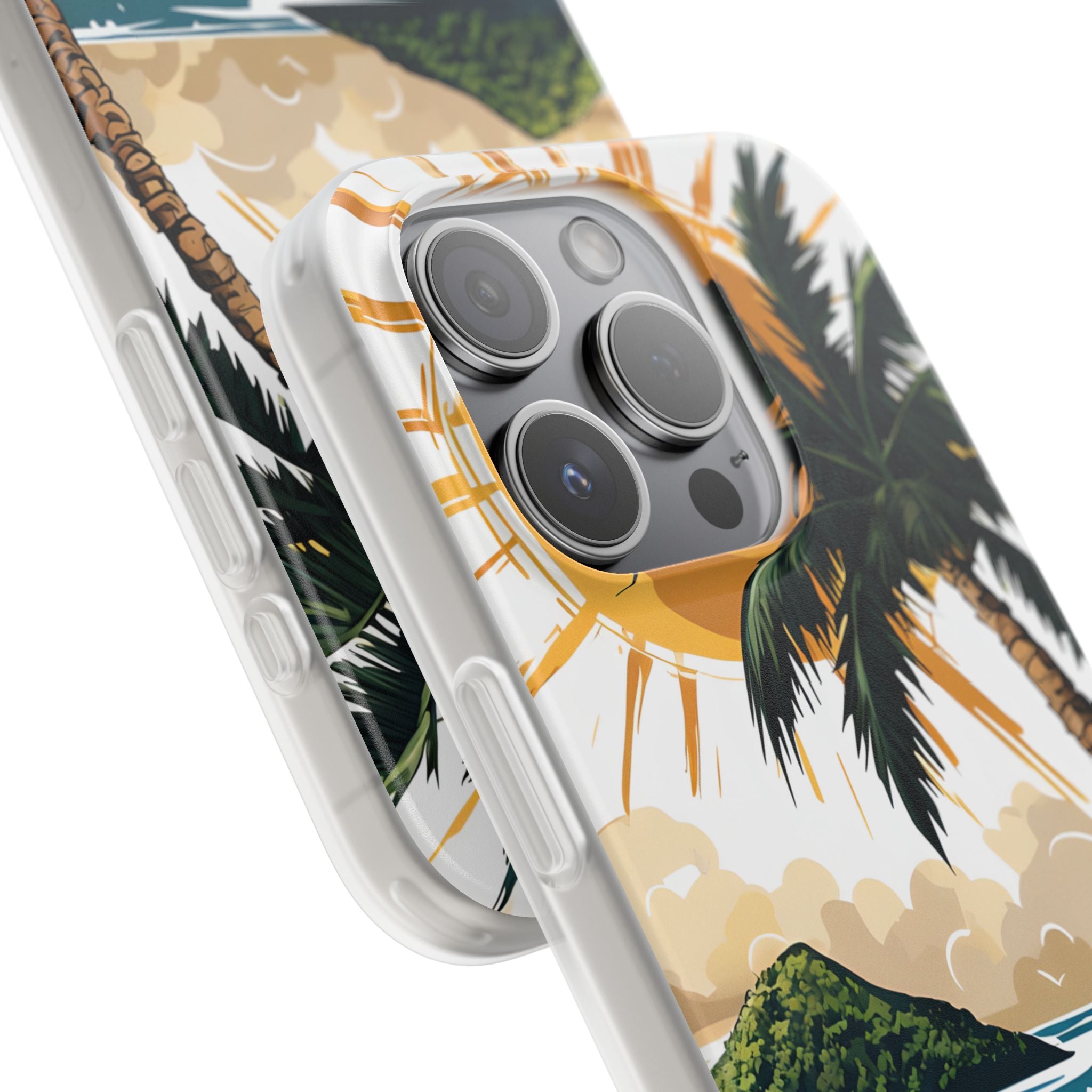 Sunny Palm Breeze iPhone 15 Pro Case - Soft