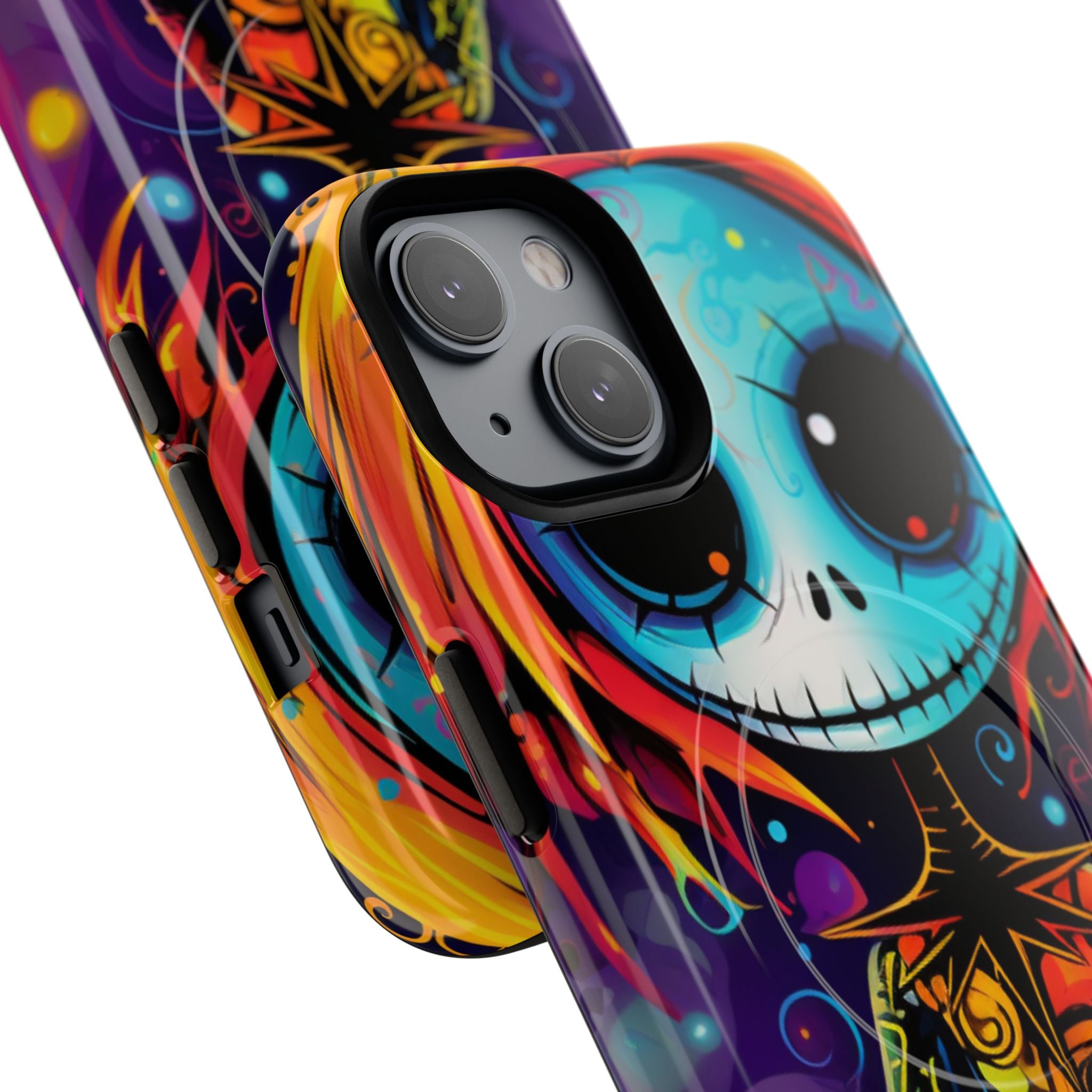 Blue Skull Swirl iPhone 14 Case - Tough+ - CASE•BOB