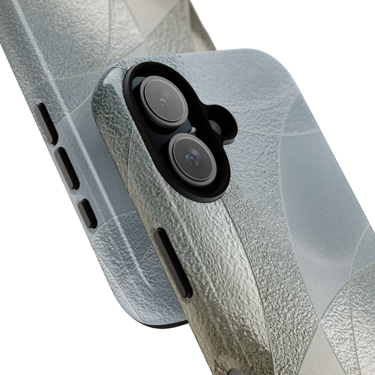 Silver Tough Phone Case for iPhone - Frosted Silver Mosaic