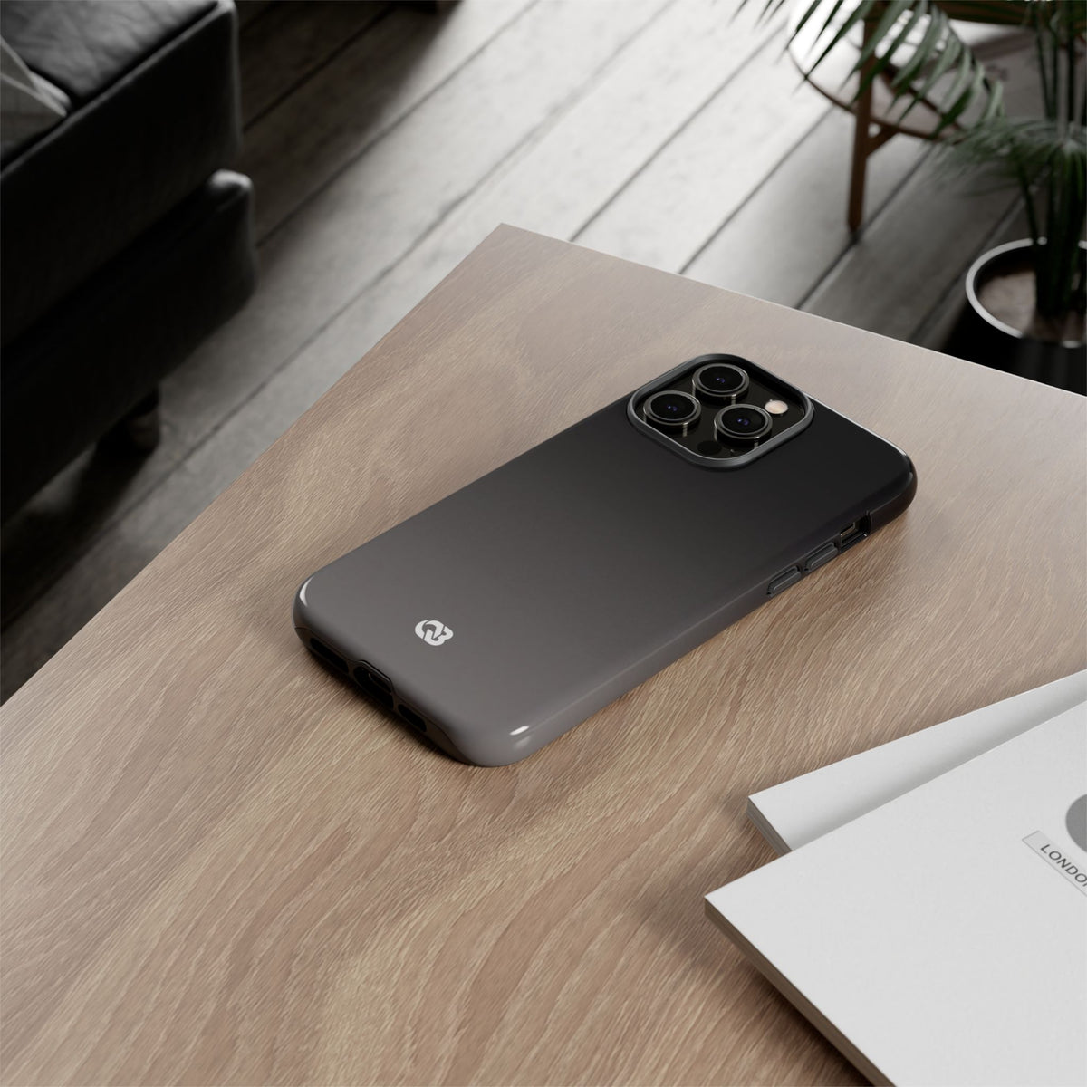 Grey Tough Phone Case for iPhone - Obsidian Ash Fade