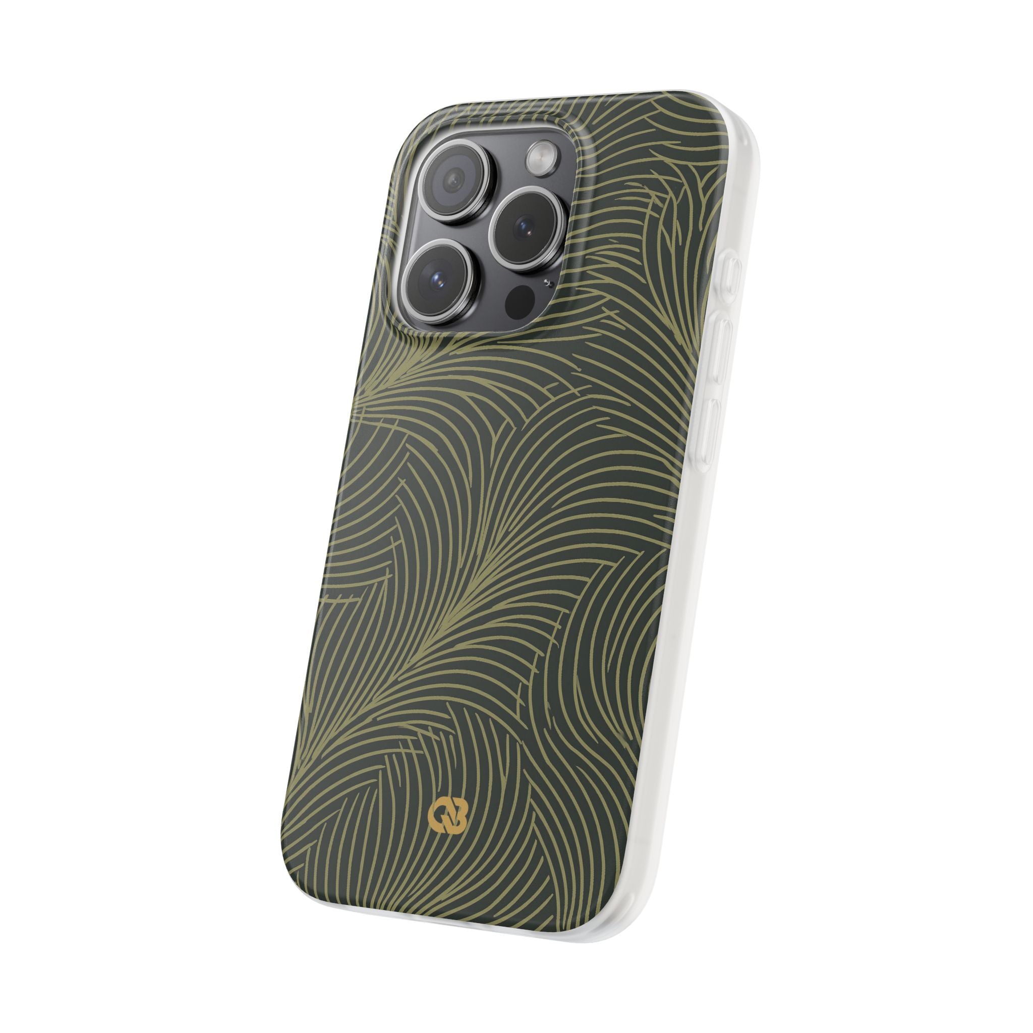 Green Lite Phone Case for iPhone - Dark Olive Plume