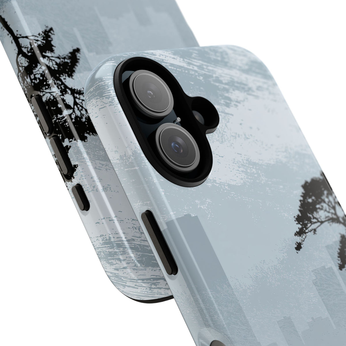 Grey Tough Phone Case for iPhone - Steel Slate Zen