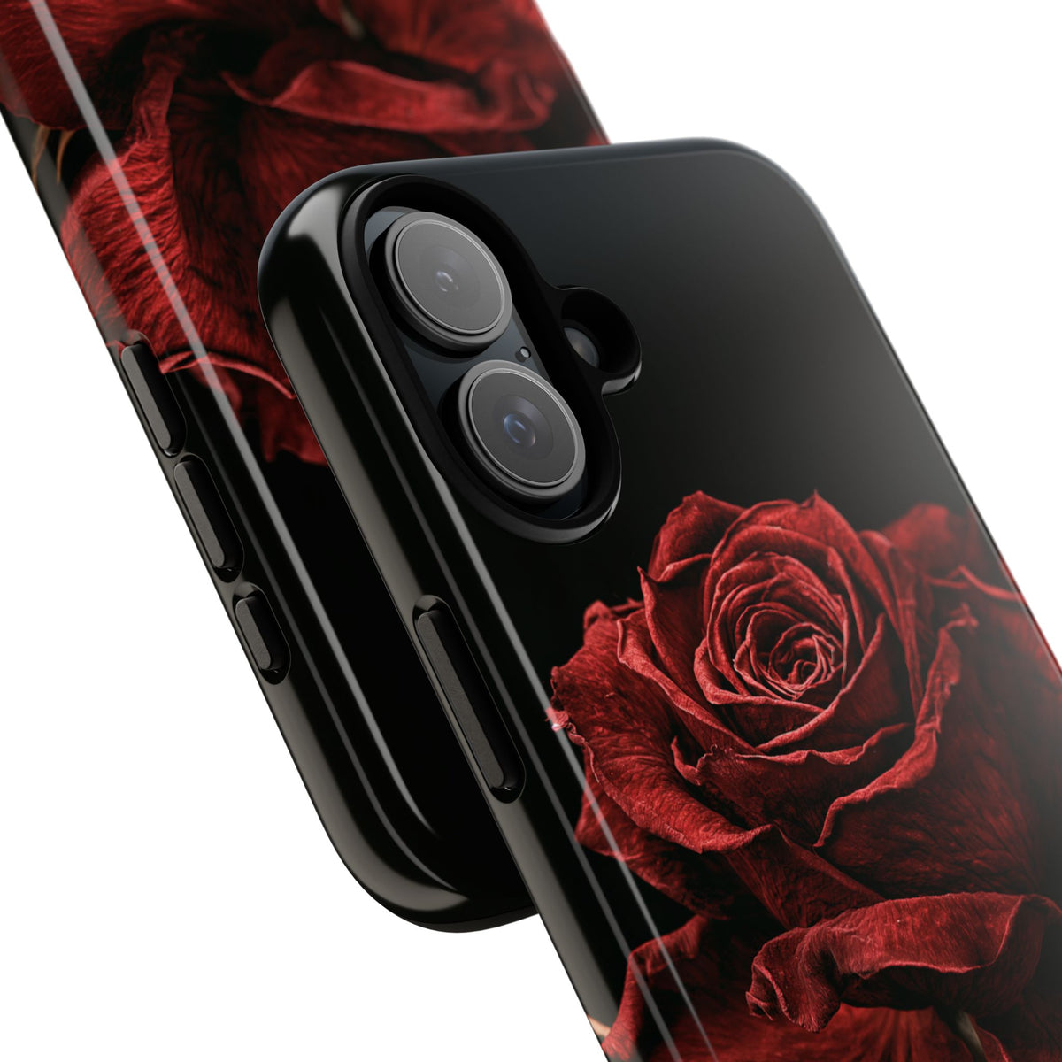 Crimson Noir Rose · Tough Phone Case for iPhone · Black