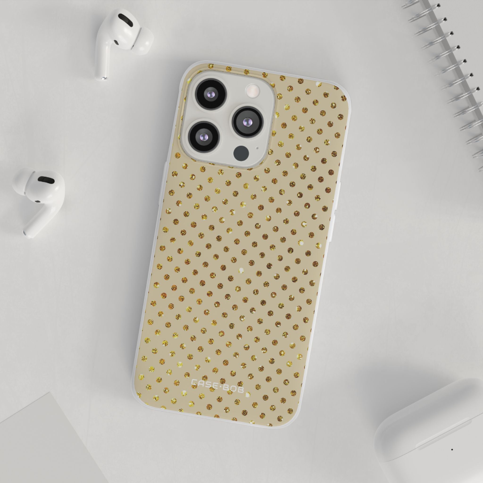 Gold Sparkle Grid iPhone 13 Pro - Mjuk