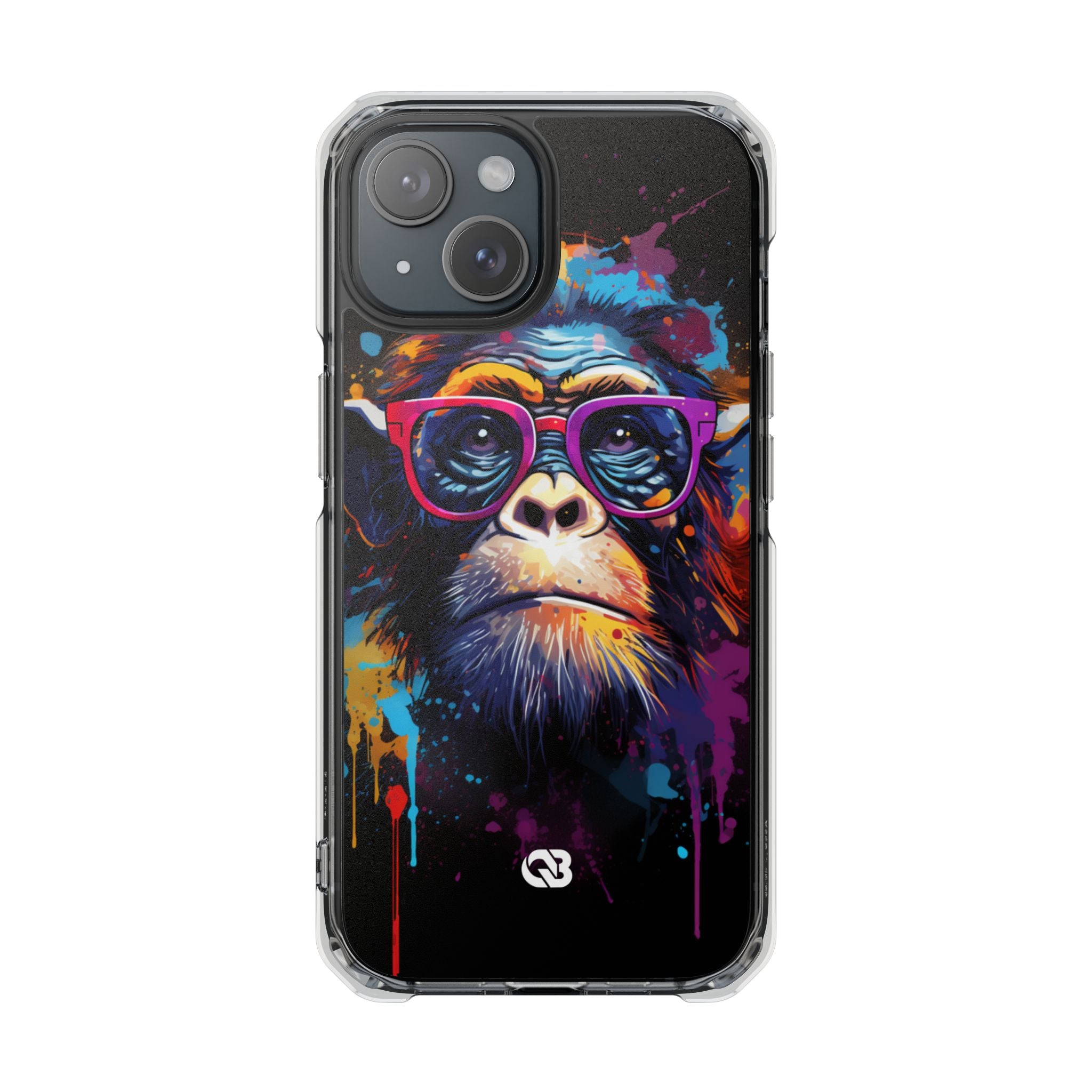 Neon Splatter Primate · Impact Handyhülle für iPhone · Magsafe