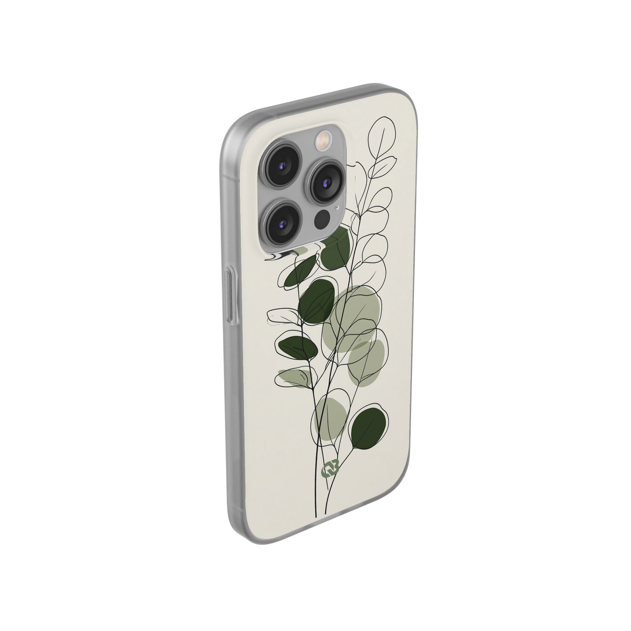 Green Lite Phone Case for iPhone - Muted Eucalyptus Sketch
