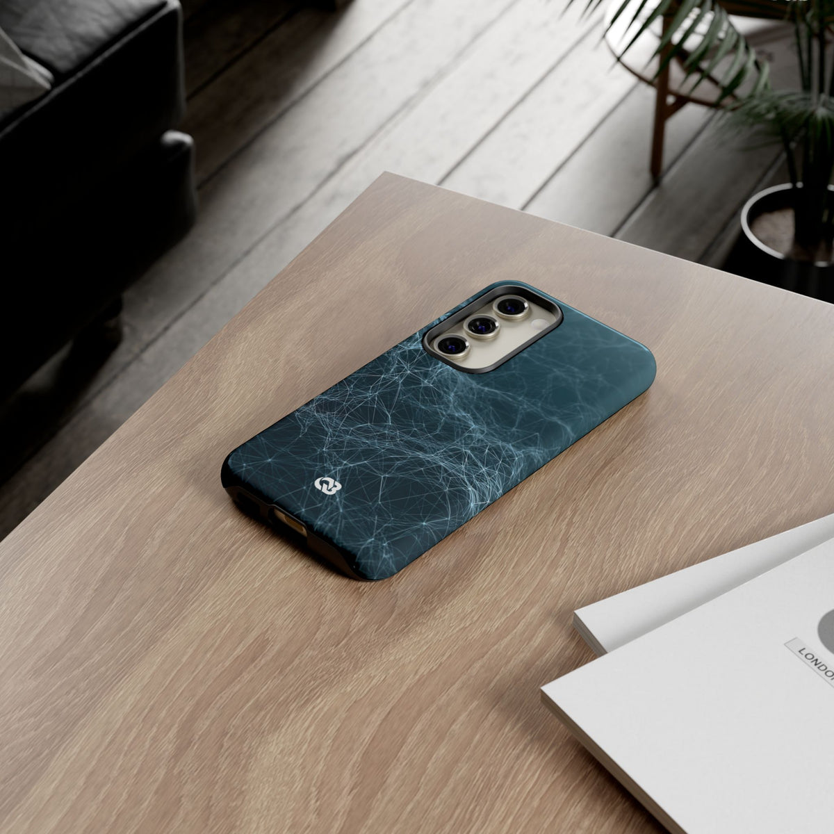 Cyan Lattice Grid · Tough Phone Case for Samsung · Teal