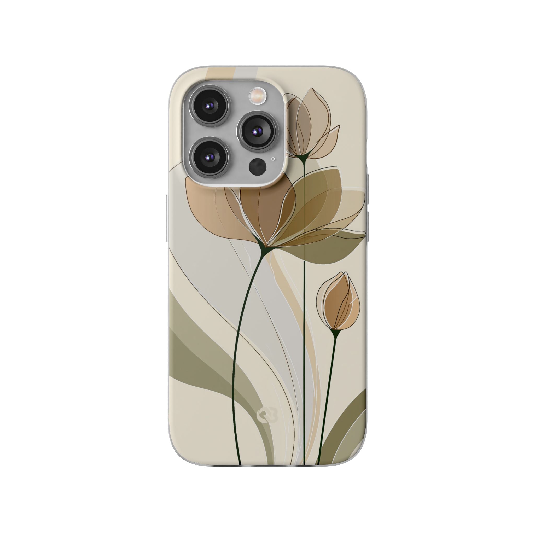 Beige Lite Phone Case for iPhone - Muted Ochre Petals