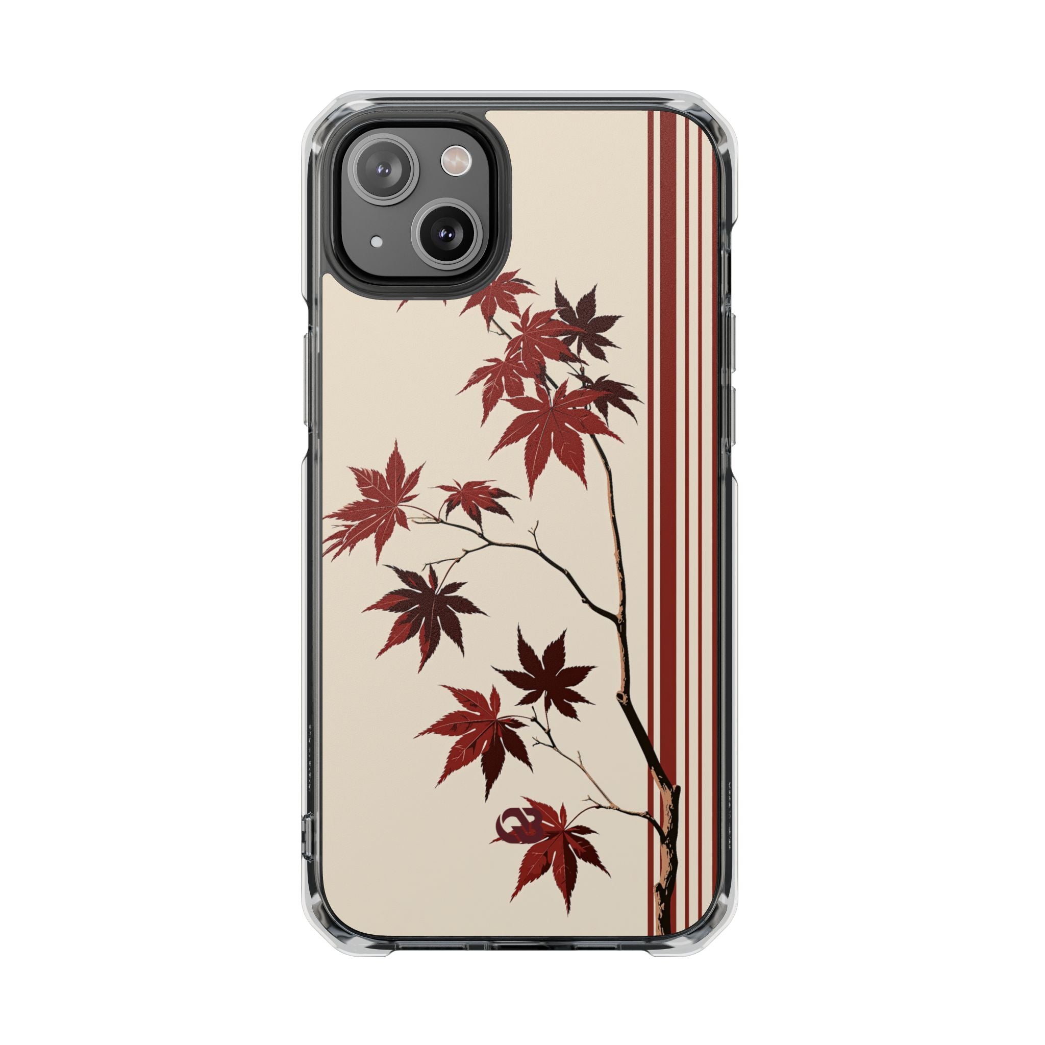 Red Impact MagSafe Phone Case for iPhone - Crimson Momiji Stripe