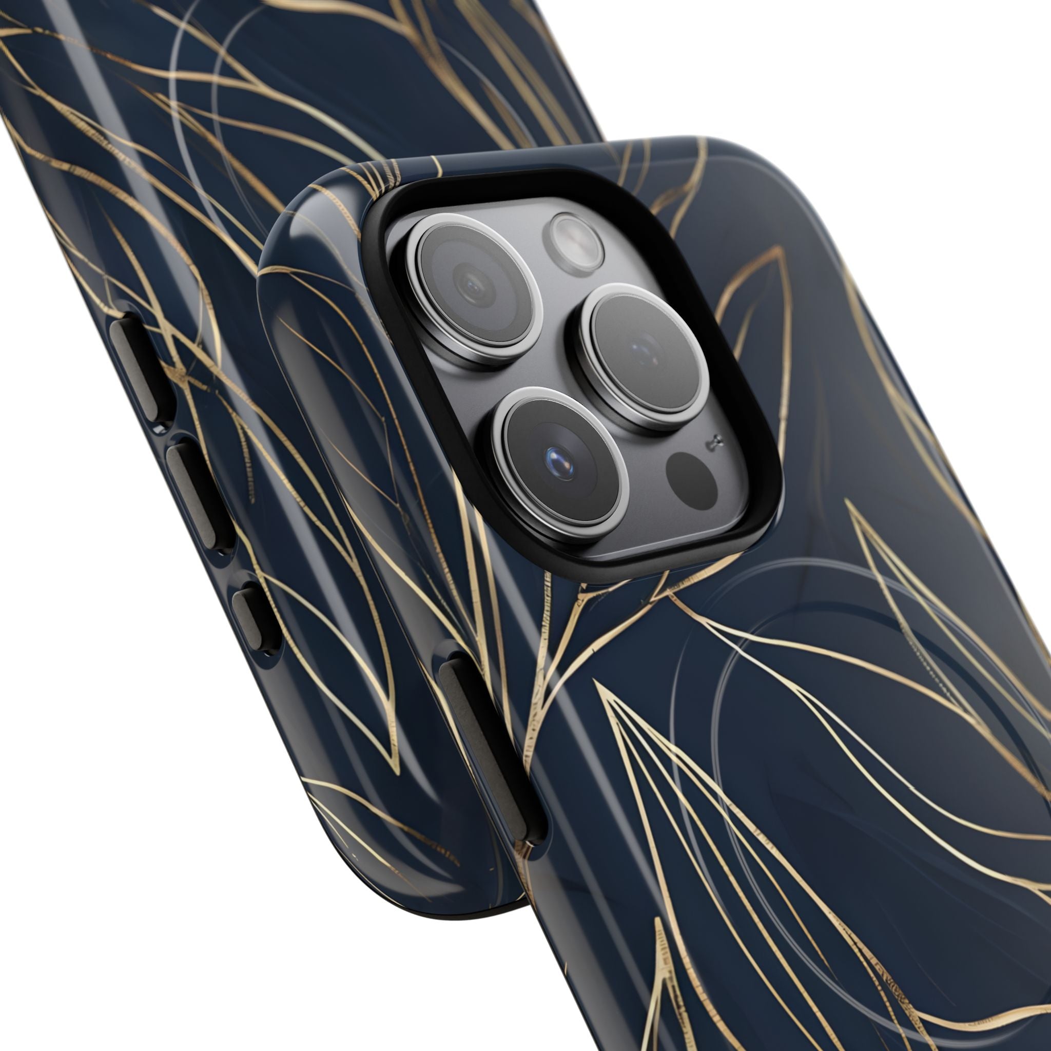 Gilded Navy Foliage · Tough+ Magsafe