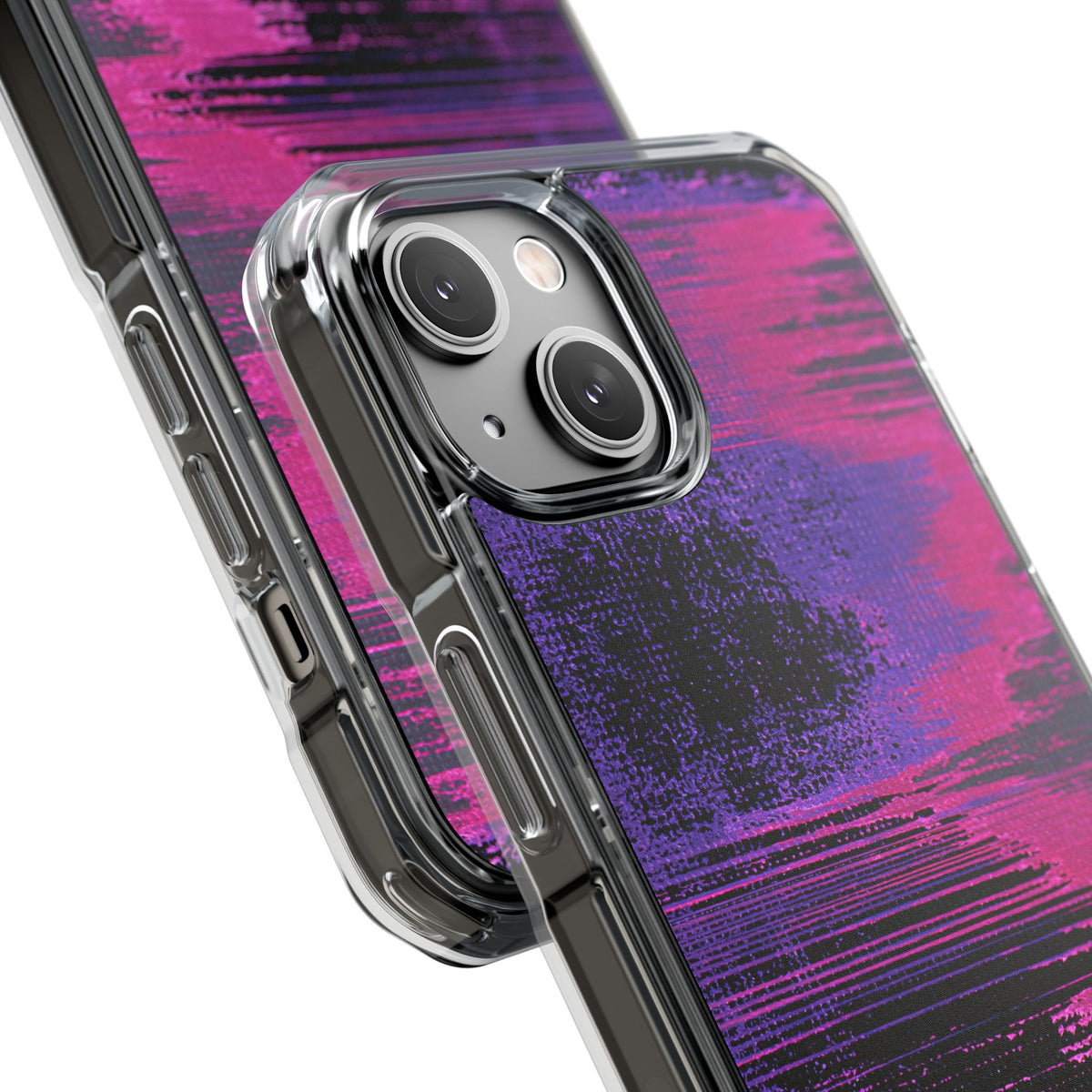 Neon Signal Shift · Clear Impact Magnetic Phone Case for iPhone · Purple