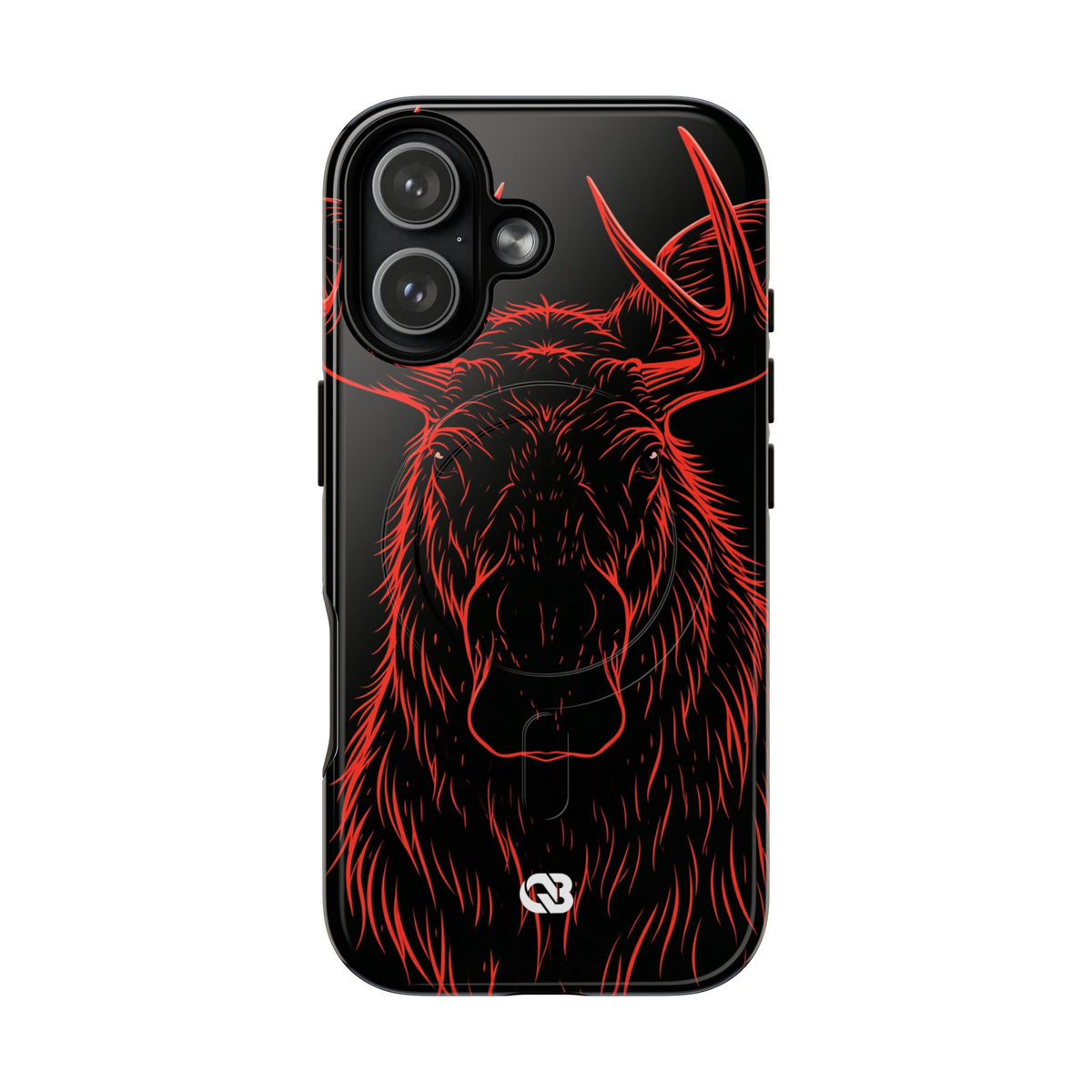 Crimson Horizon Moose · Tough 2.0 Magnetic Phone Case for iPhone · Black
