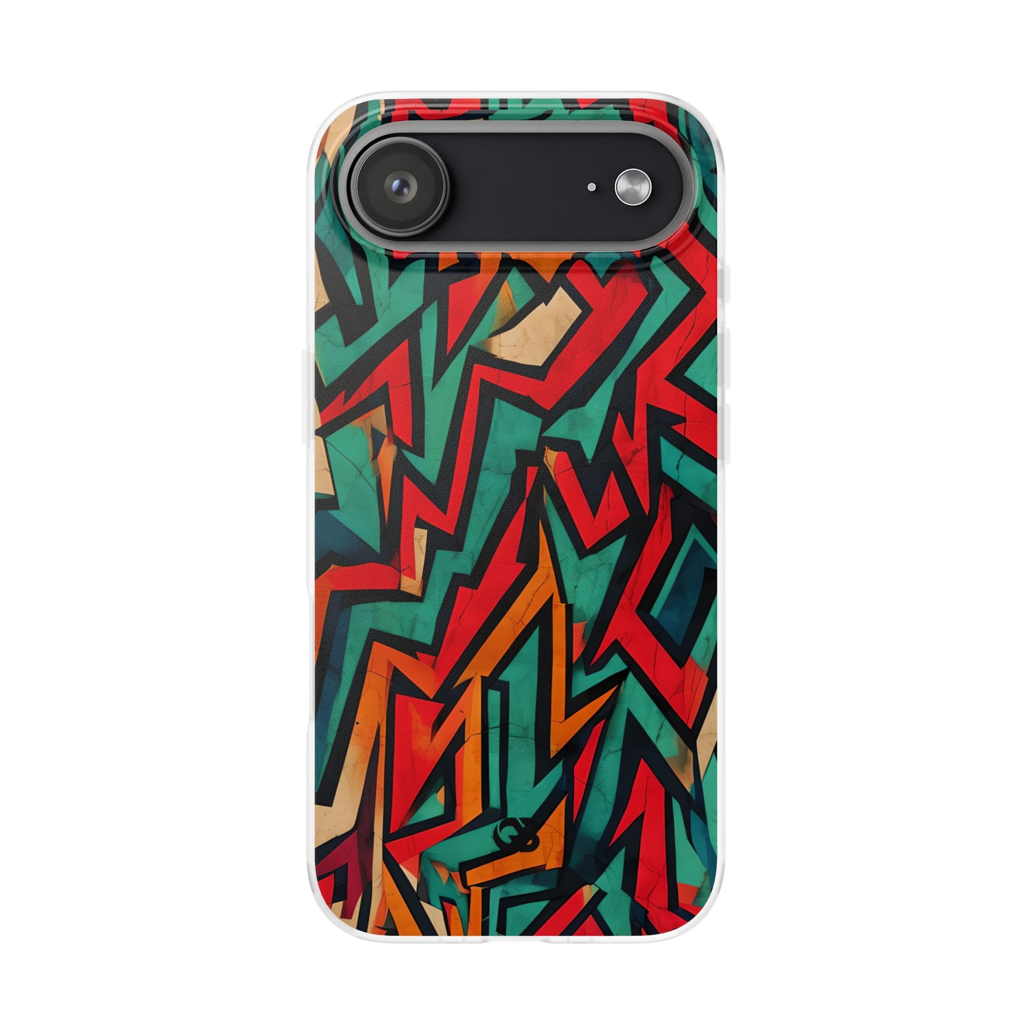 Jagged Teal Static · Soft Phone Case for iPhone