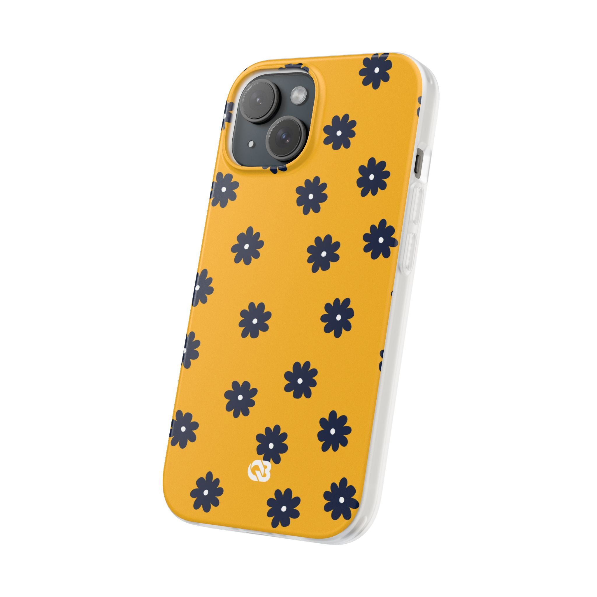 Navy Daisy Mustard · Soft Phone Case for iPhone