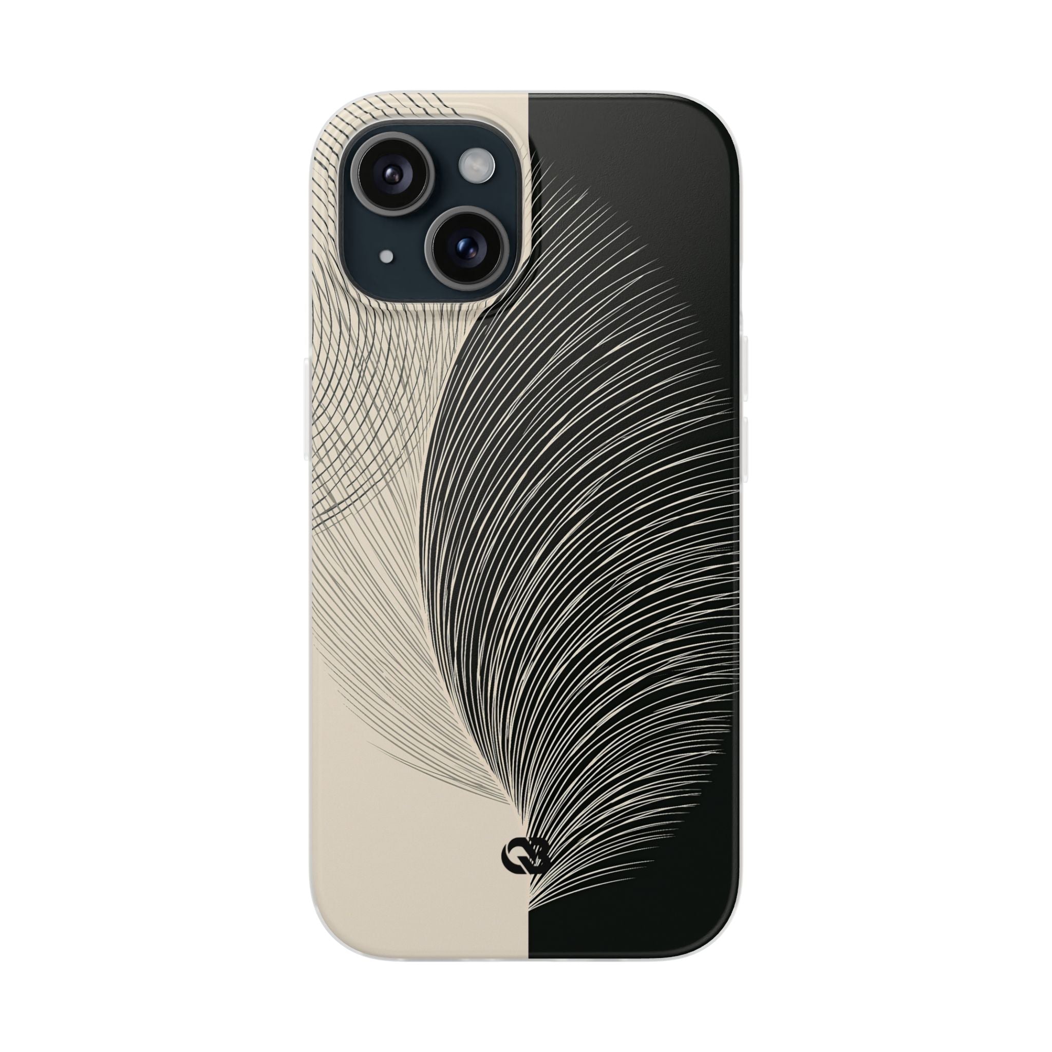 Beige Lite Phone Case for iPhone - Obsidian Cream Plume