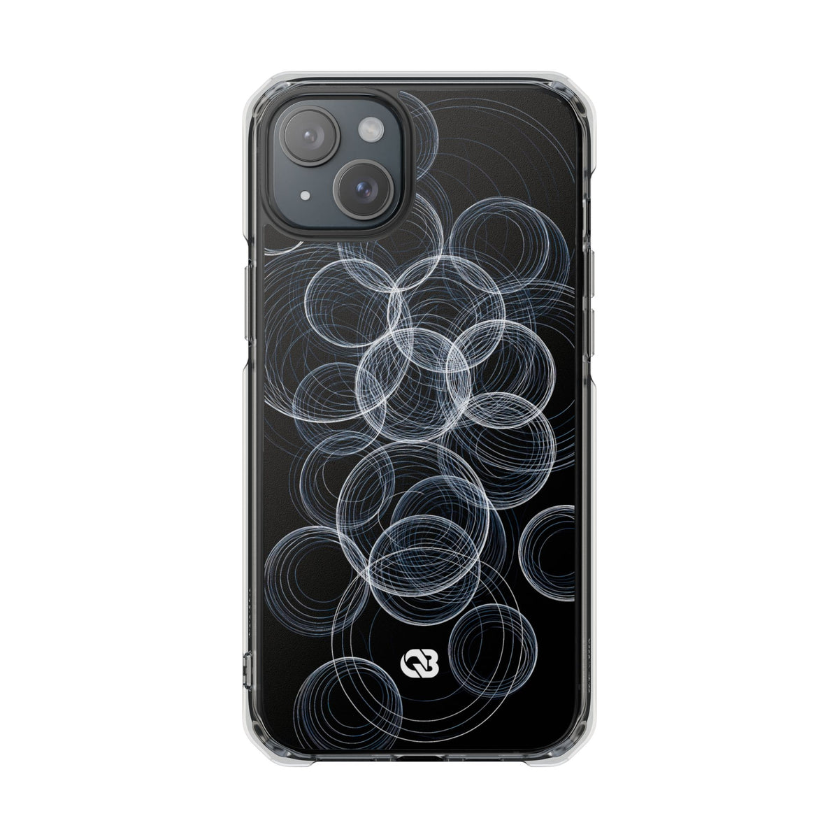 Black Impact MagSafe Phone Case for iPhone - Frosted Ring Matrix