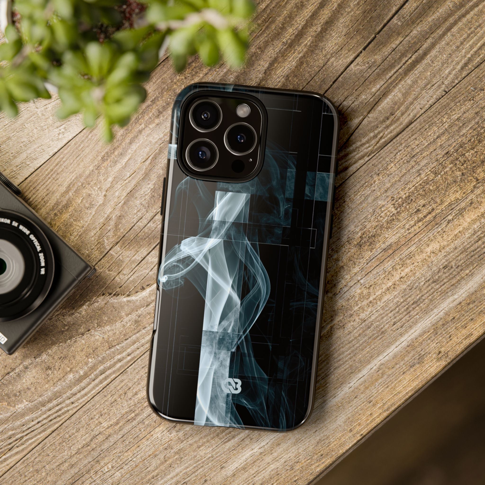 Black Tough Phone Case for iPhone - Arctic Vapor Grid