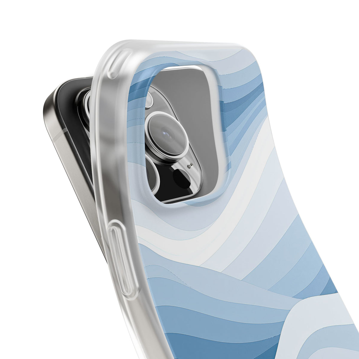 Blue Lite Phone Case for iPhone - Glacial Indigo Flow