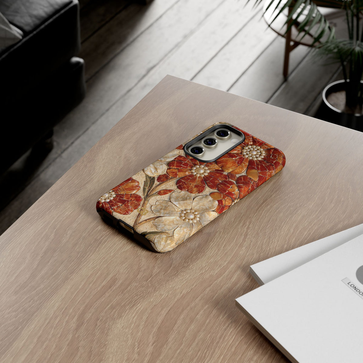 Carnelian Pearl Bloom · Tough Phone Case for Samsung · Orange