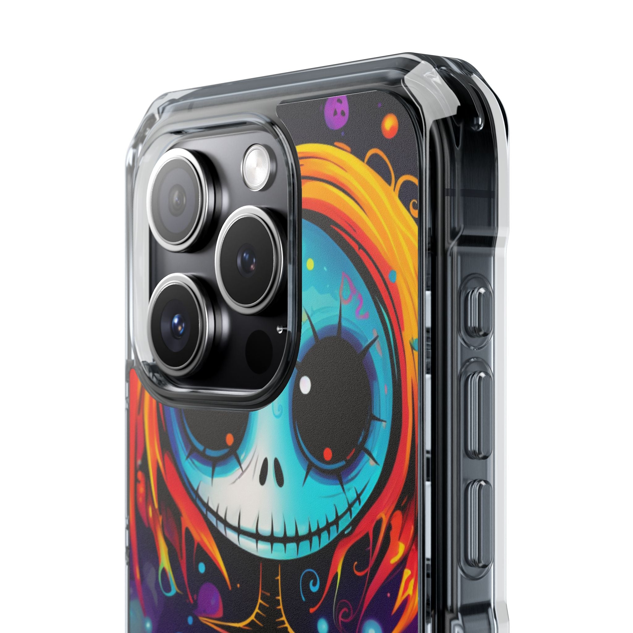 Blue Skull Swirl iPhone 15 Pro Case - Impact - CASE•BOB