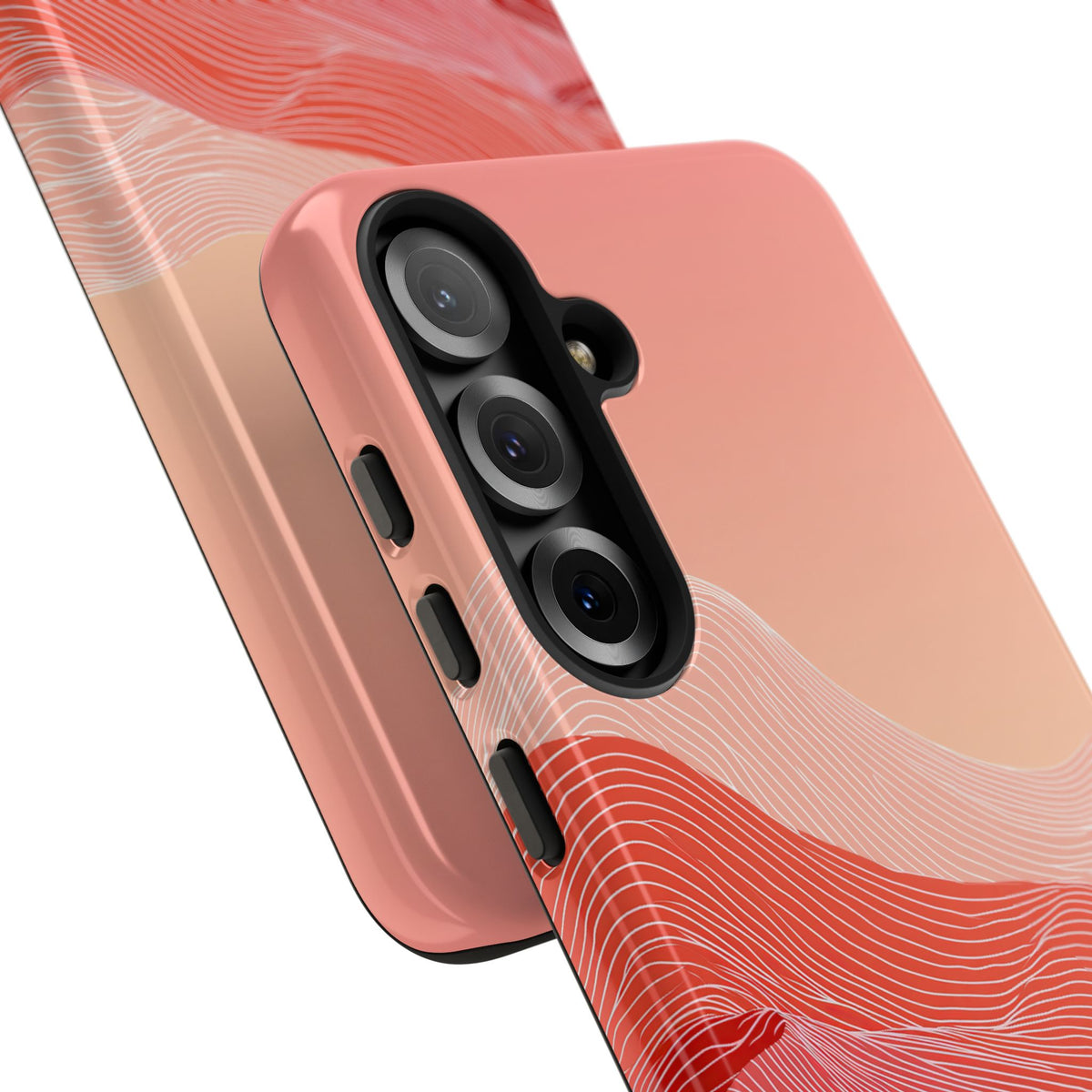 Red Tough Phone Case for Samsung - Crimson Ridge Contour