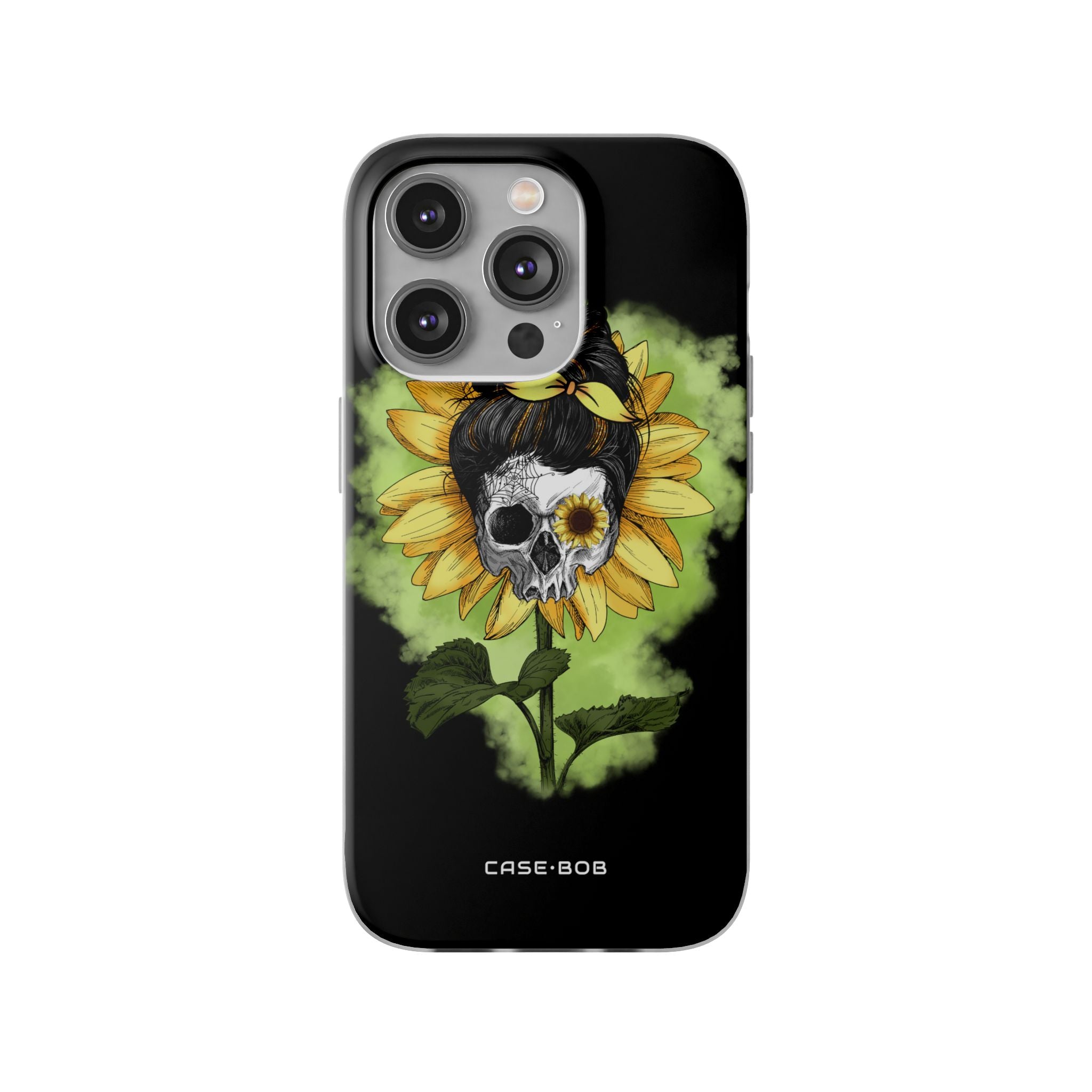 Sonnenblumen-Schädel iPhone 14 Pro Case - Soft