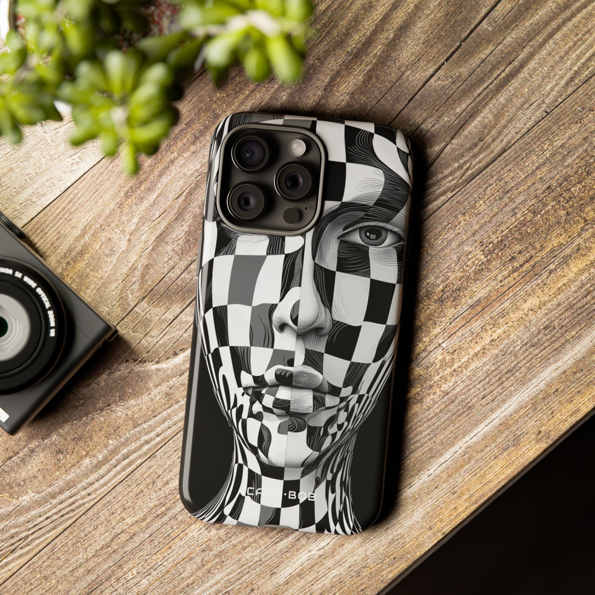 Checkered Face iPhone 15 Pro Max Case - Tough