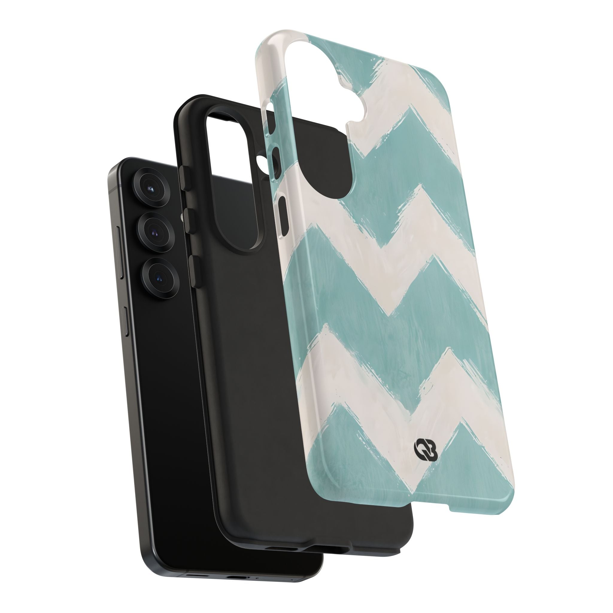 Teal Painted Chevron · Tough Phone Case for Samsung