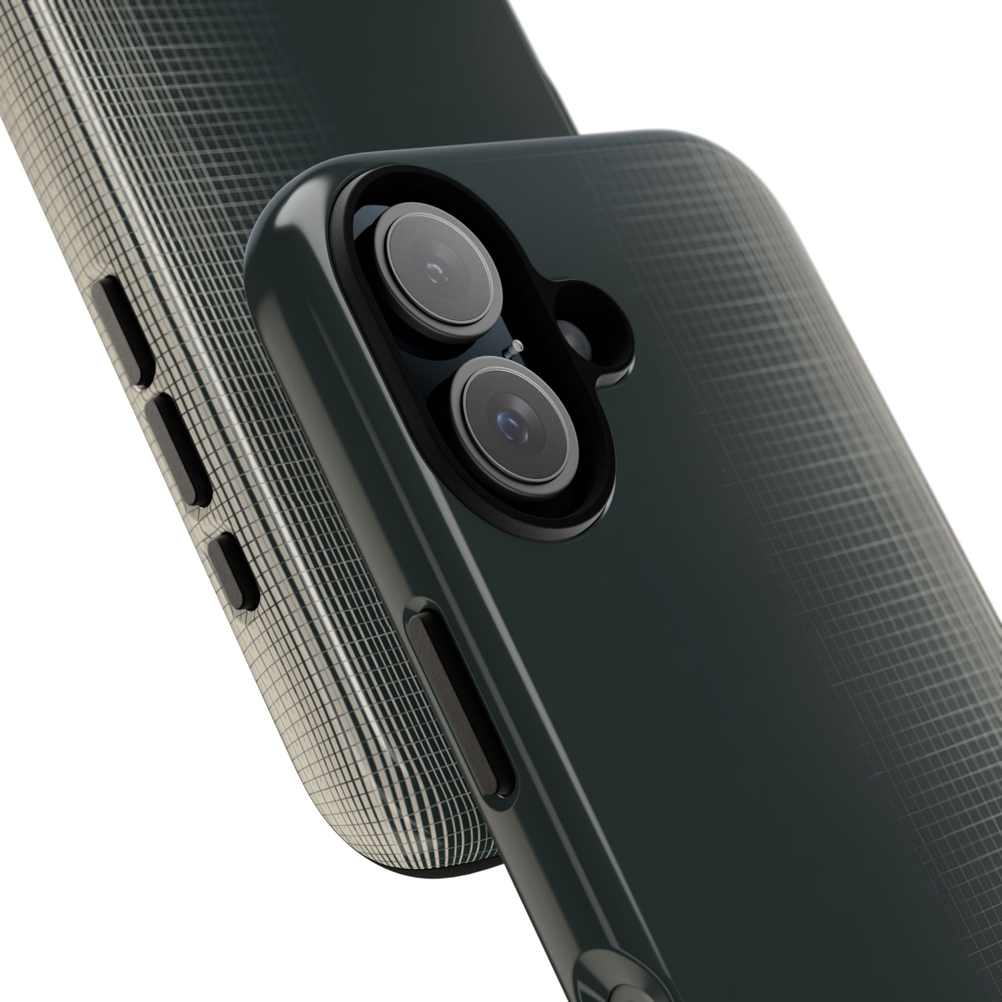 Grey Tough Phone Case for iPhone - Charcoal Tech Grid