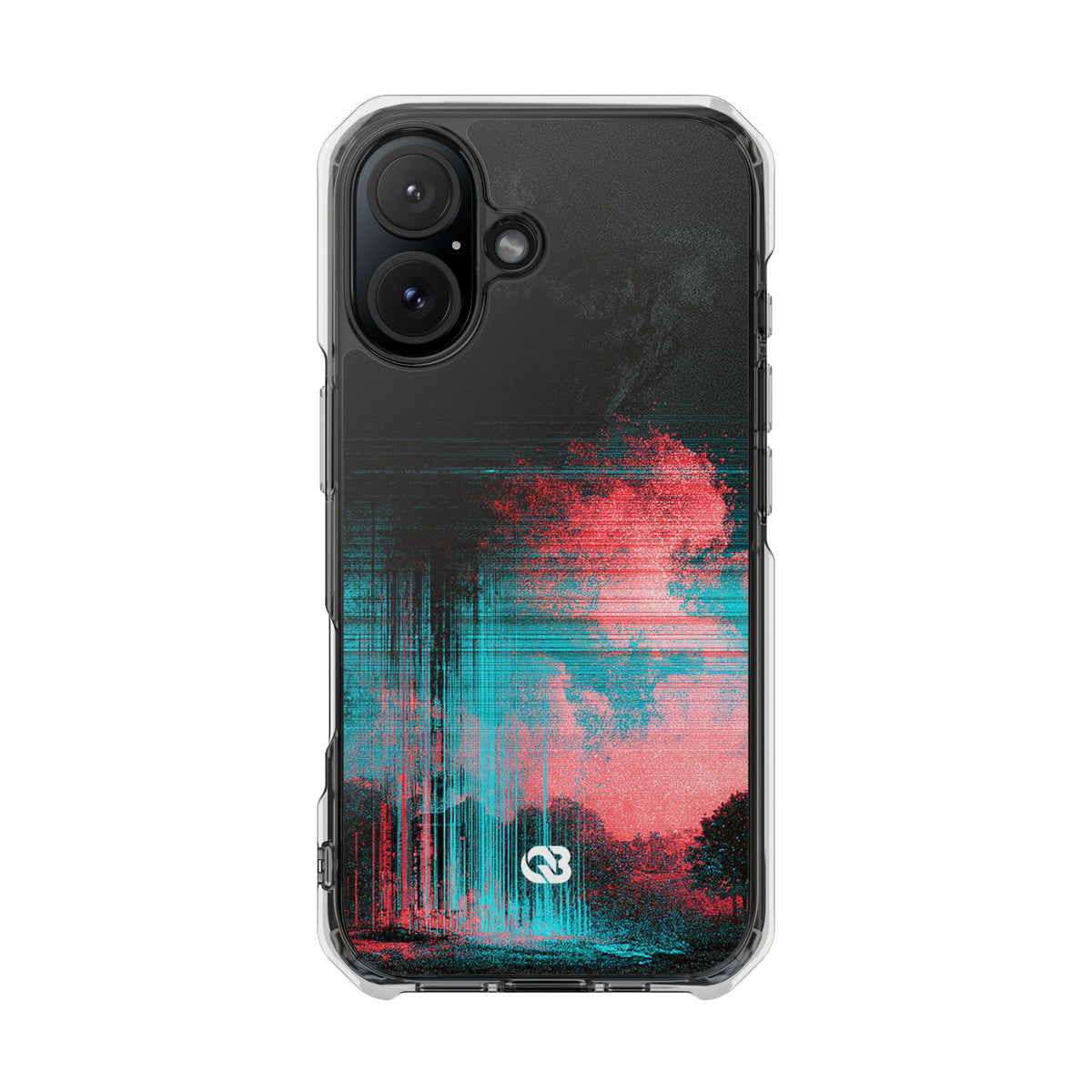 Digital Signal Drift · Clear Impact Magnetic Phone Case for iPhone · Black