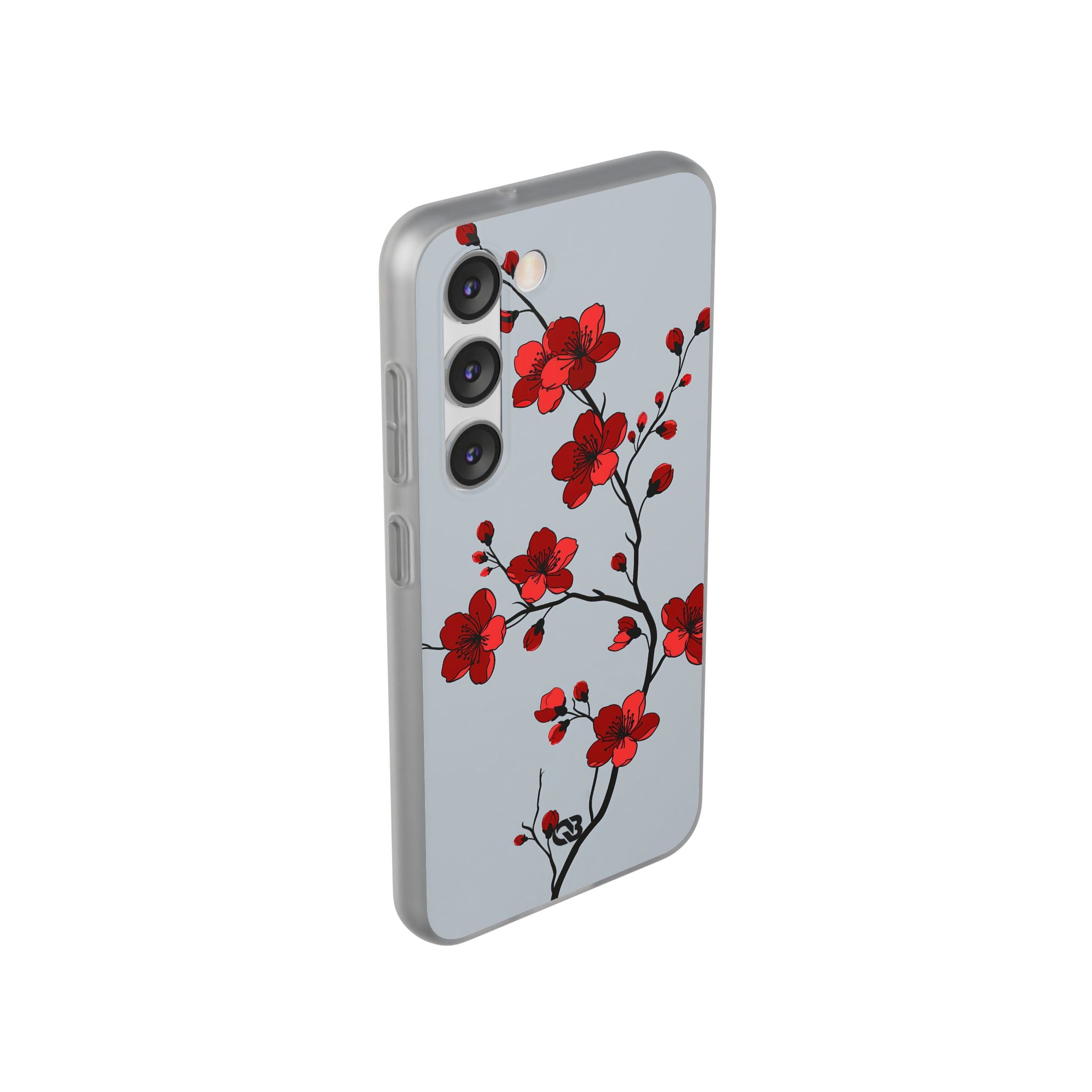 Grey Lite Phone Case for Samsung - Crimson Blossom Onyx