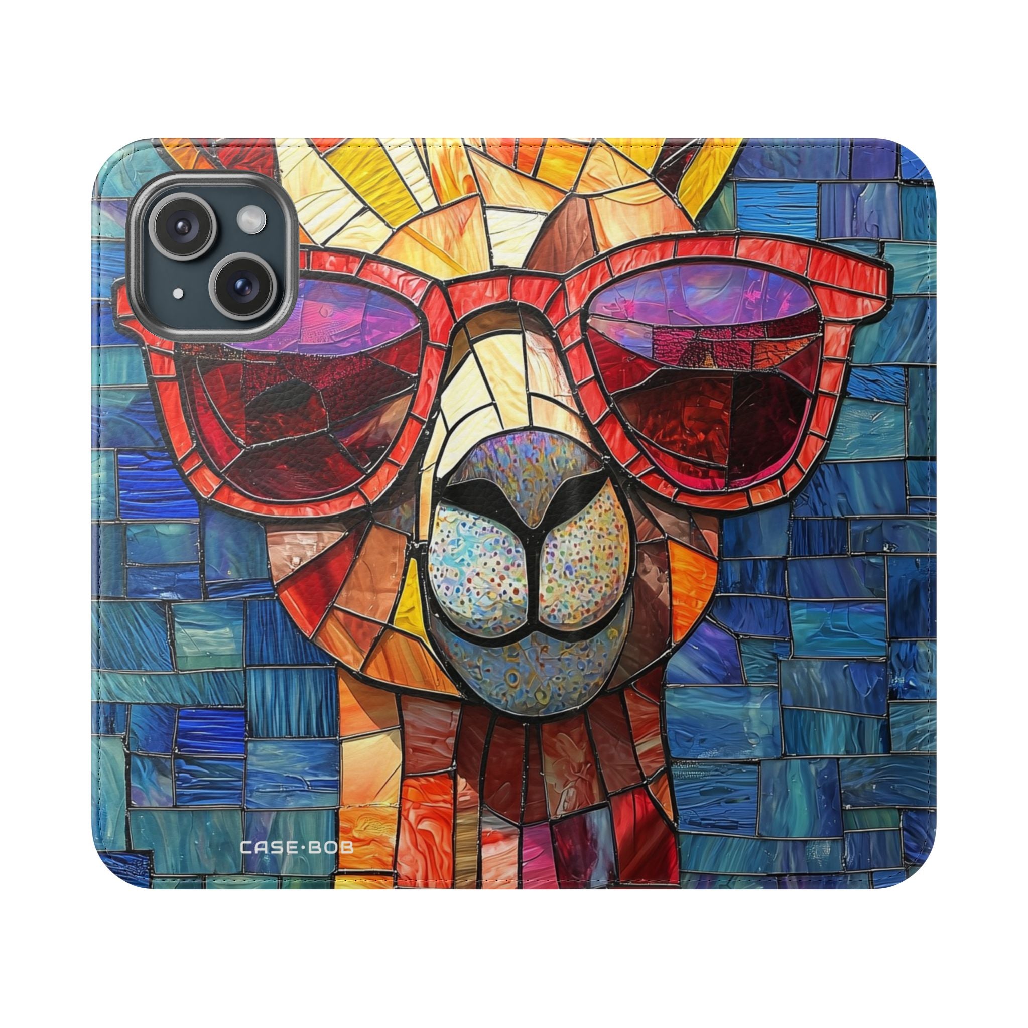 Sunglass Llama Mosaic - iPhone 15 Case - Wallet
