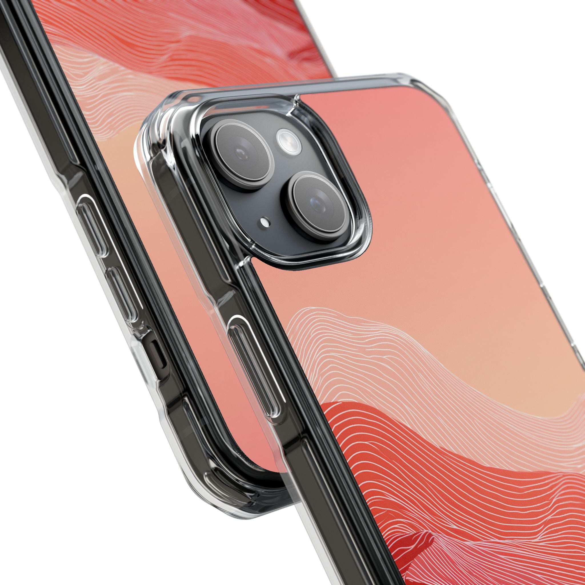 Red Impact MagSafe Phone Case for iPhone - Crimson Ridge Contour